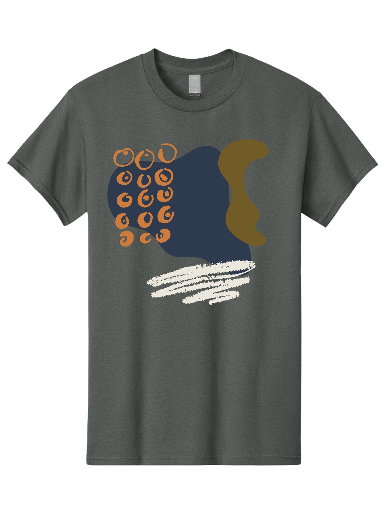 Octopus Men'S Graphic Tee, 100% Cotton, Comfortable Casual Summer Wear, Machine Washable, Octopus, Underwater Creature, Sea Animal, Abstract Art, Digital Illustration, Navy Blue, Orange, Brown And White Colors, Tentacles, Suckers, -  Aaa473 11