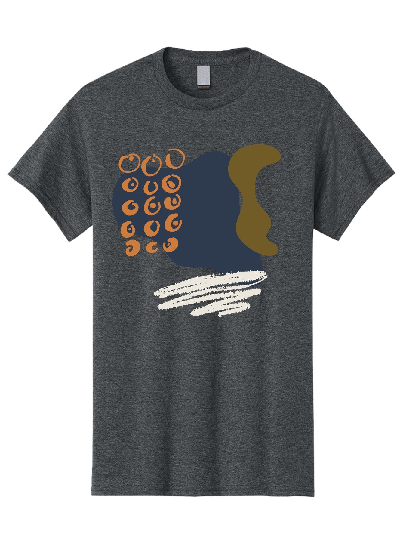 Octopus Men'S Graphic Tee, 100% Cotton, Comfortable Casual Summer Wear, Machine Washable, Octopus, Underwater Creature, Sea Animal, Abstract Art, Digital Illustration, Navy Blue, Orange, Brown And White Colors, Tentacles, Suckers, -  Aaa473 13