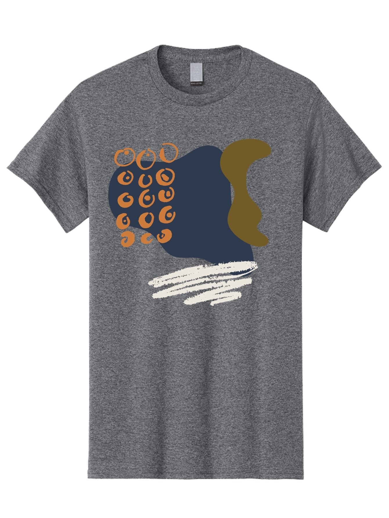 Octopus Men'S Graphic Tee, 100% Cotton, Comfortable Casual Summer Wear, Machine Washable, Octopus, Underwater Creature, Sea Animal, Abstract Art, Digital Illustration, Navy Blue, Orange, Brown And White Colors, Tentacles, Suckers, -  Aaa473 7