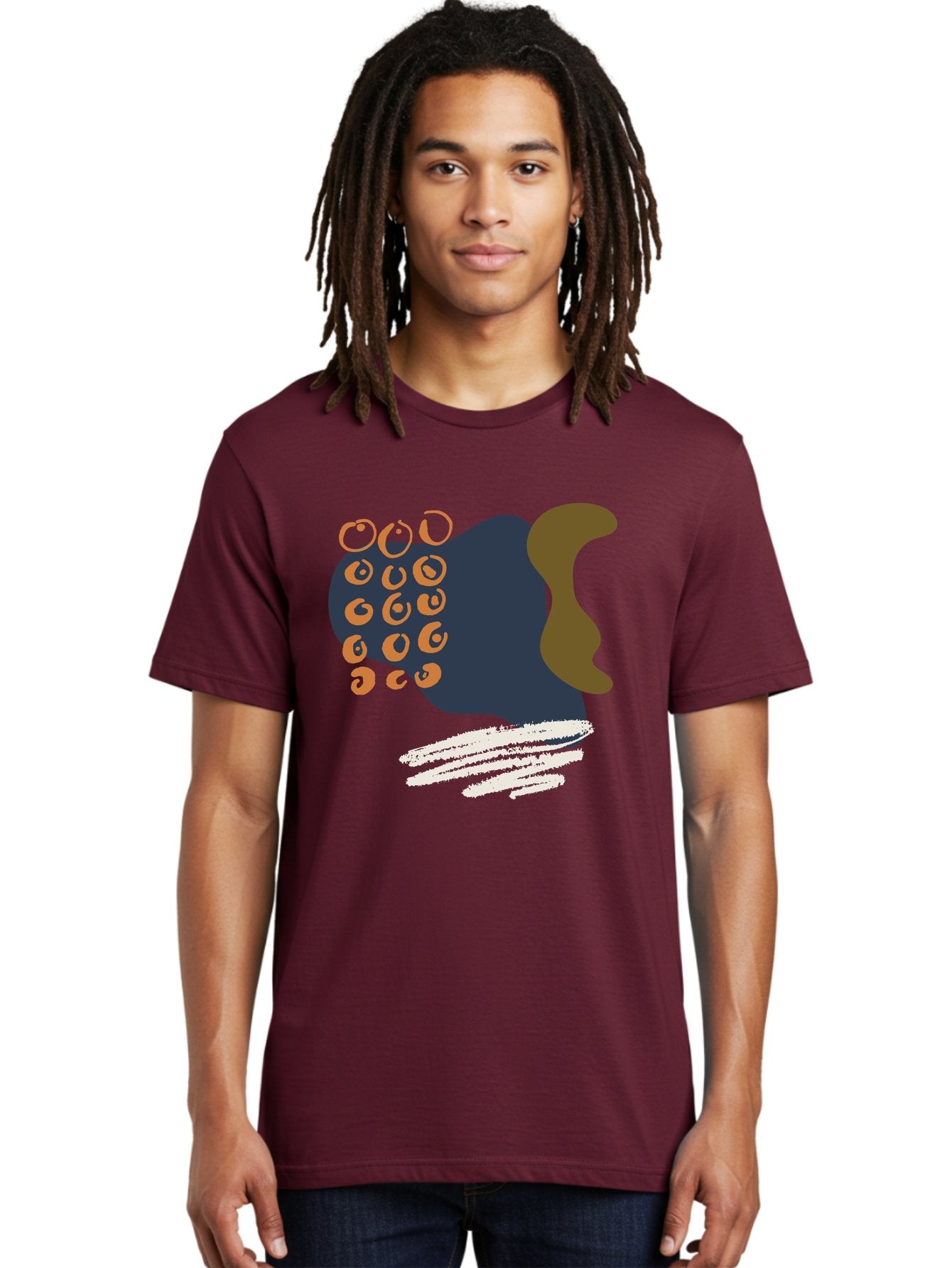 Octopus Men'S Graphic Tee, 100% Cotton, Comfortable Casual Summer Wear, Machine Washable, Octopus, Underwater Creature, Sea Animal, Abstract Art, Digital Illustration, Navy Blue, Orange, Brown And White Colors, Tentacles, Suckers, -  Aaa473 6