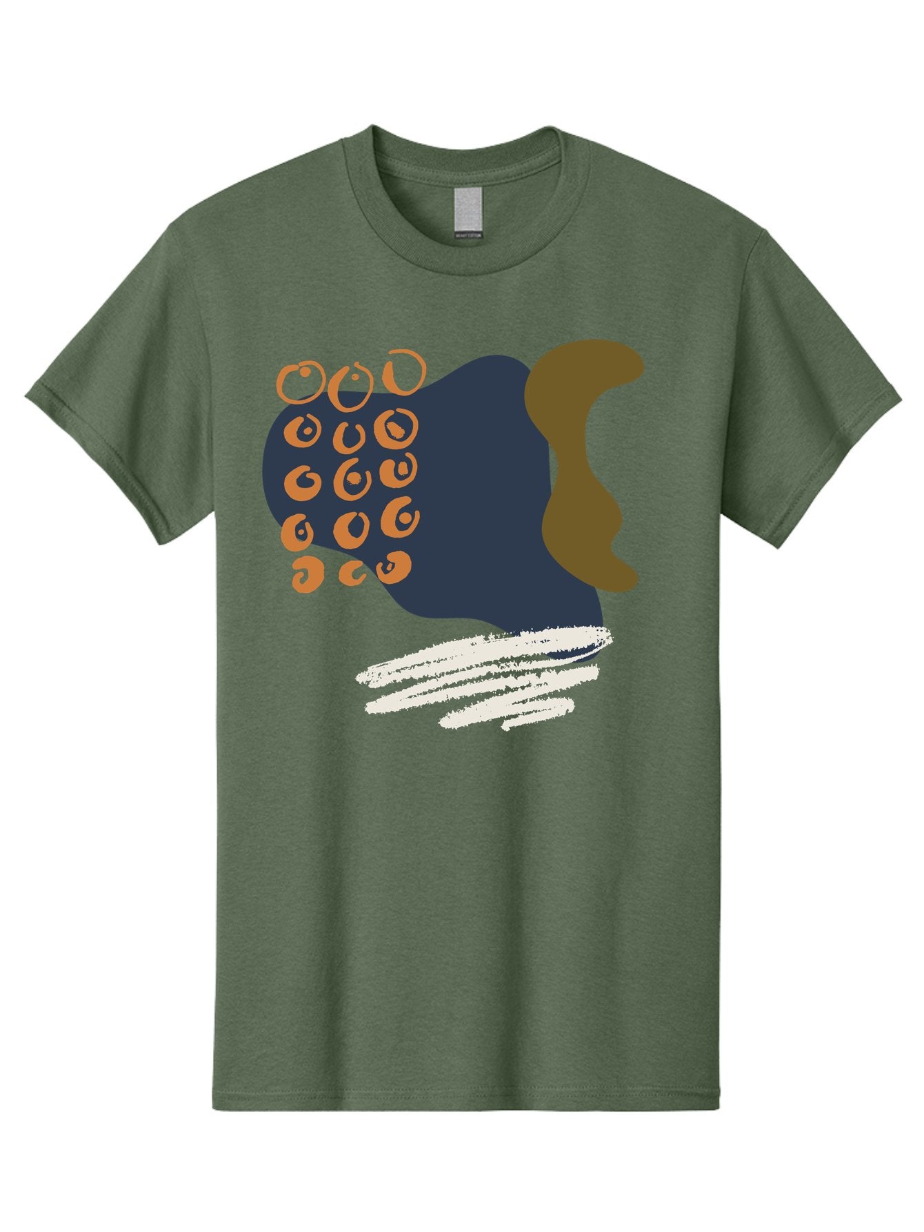 Octopus Men'S Graphic Tee, 100% Cotton, Comfortable Casual Summer Wear, Machine Washable, Octopus, Underwater Creature, Sea Animal, Abstract Art, Digital Illustration, Navy Blue, Orange, Brown And White Colors, Tentacles, Suckers, -  Aaa473 19