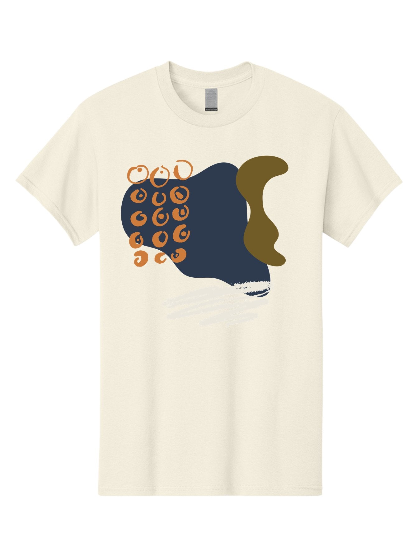 Octopus Men'S Graphic Tee, 100% Cotton, Comfortable Casual Summer Wear, Machine Washable, Octopus, Underwater Creature, Sea Animal, Abstract Art, Digital Illustration, Navy Blue, Orange, Brown And White Colors, Tentacles, Suckers, -  Aaa473 9