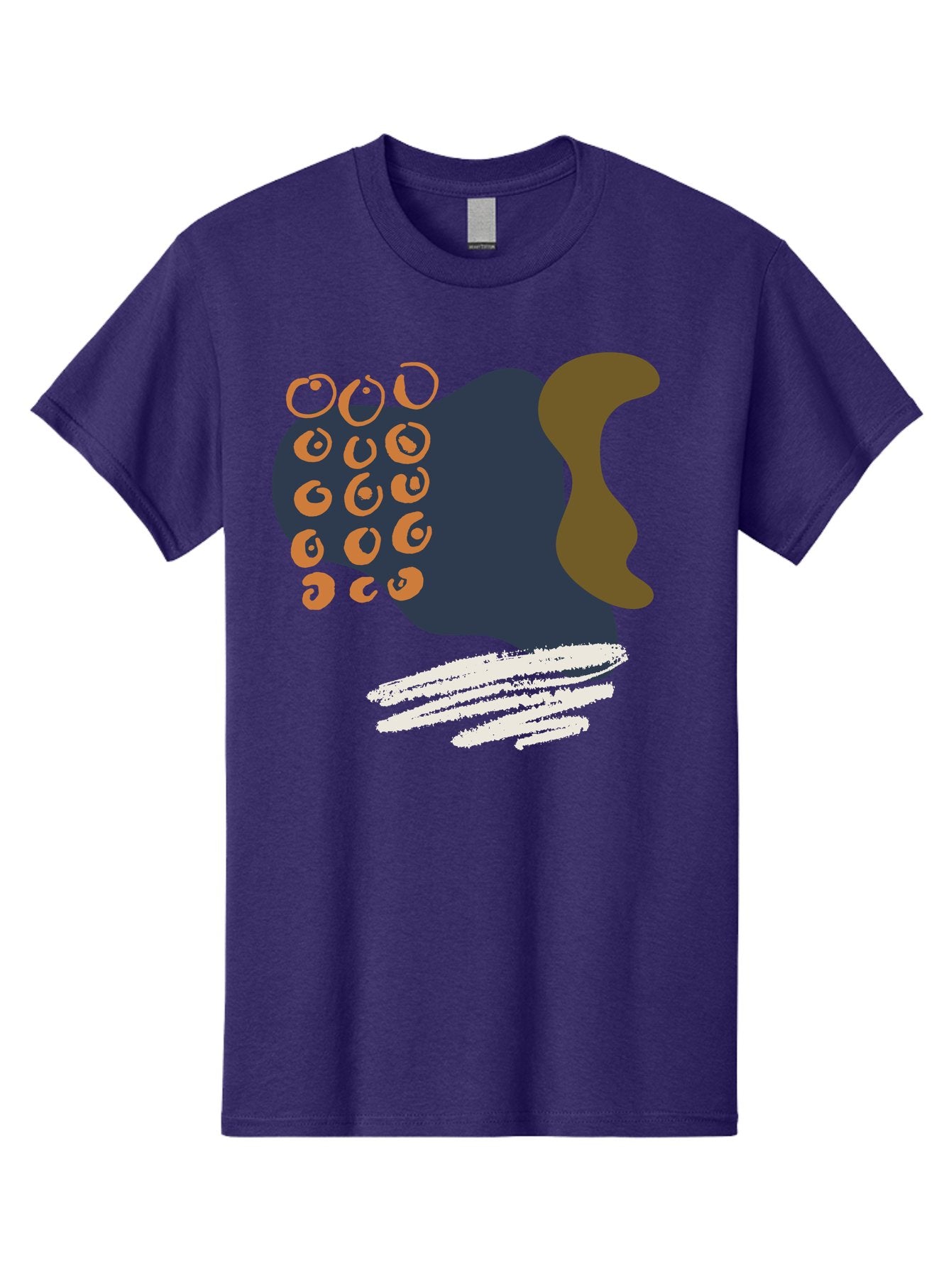 Octopus Men'S Graphic Tee, 100% Cotton, Comfortable Casual Summer Wear, Machine Washable, Octopus, Underwater Creature, Sea Animal, Abstract Art, Digital Illustration, Navy Blue, Orange, Brown And White Colors, Tentacles, Suckers, -  Aaa473 25