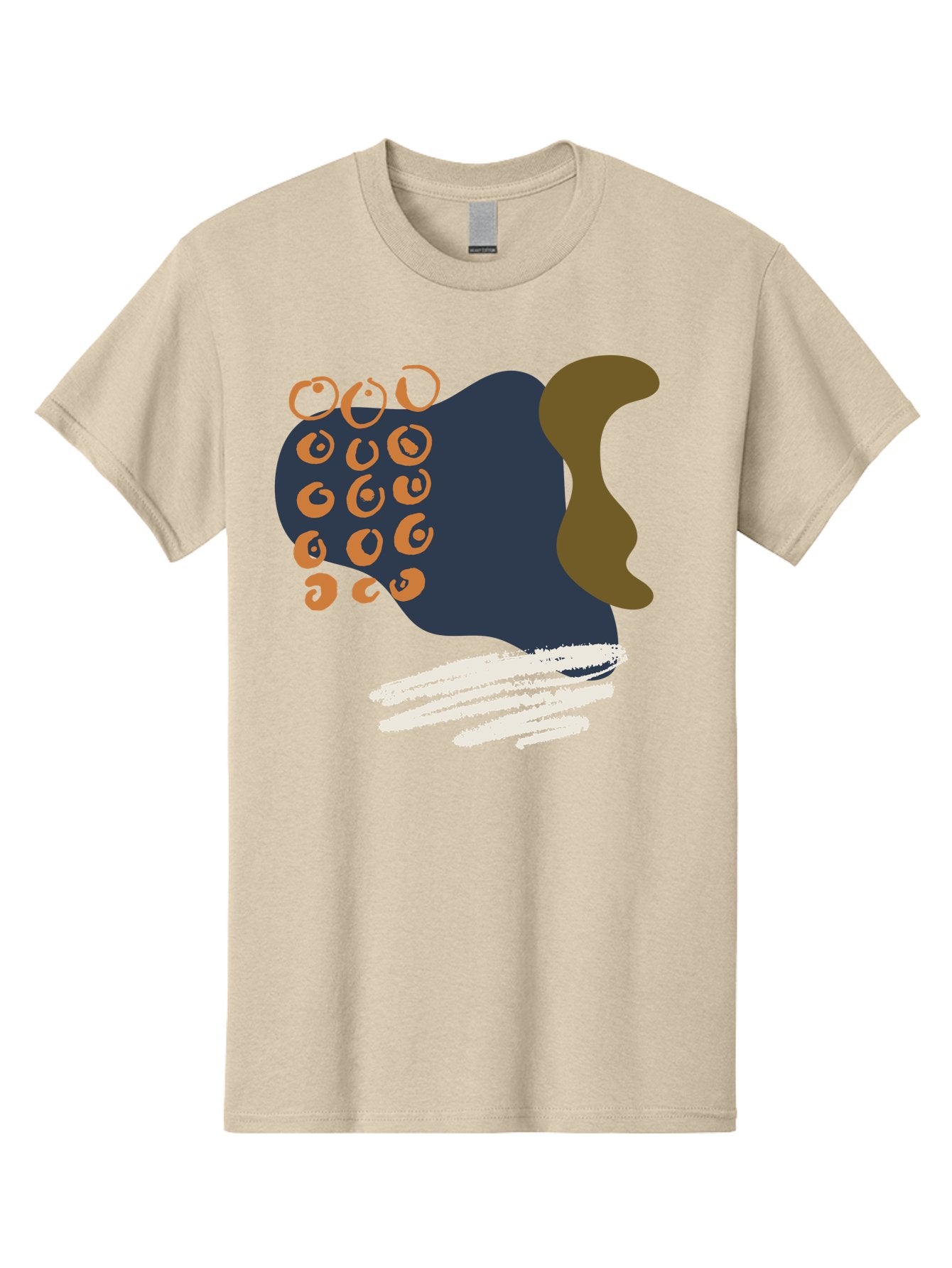 Octopus Men'S Graphic Tee, 100% Cotton, Comfortable Casual Summer Wear, Machine Washable, Octopus, Underwater Creature, Sea Animal, Abstract Art, Digital Illustration, Navy Blue, Orange, Brown And White Colors, Tentacles, Suckers, -  Aaa473 15
