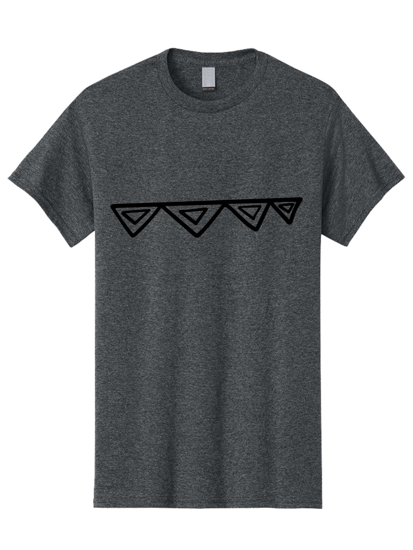 Party-Bunting Men'S Graphic Tee, 100% Cotton, Comfortable Casual Summer Wear, Machine Washable, Party Decorations, Festive Bunting, Celebration Decor, Geometric Shapes, Triangular Flags, Simple Design, Hand-Drawn, Minimalist Style -  Aaa475 3