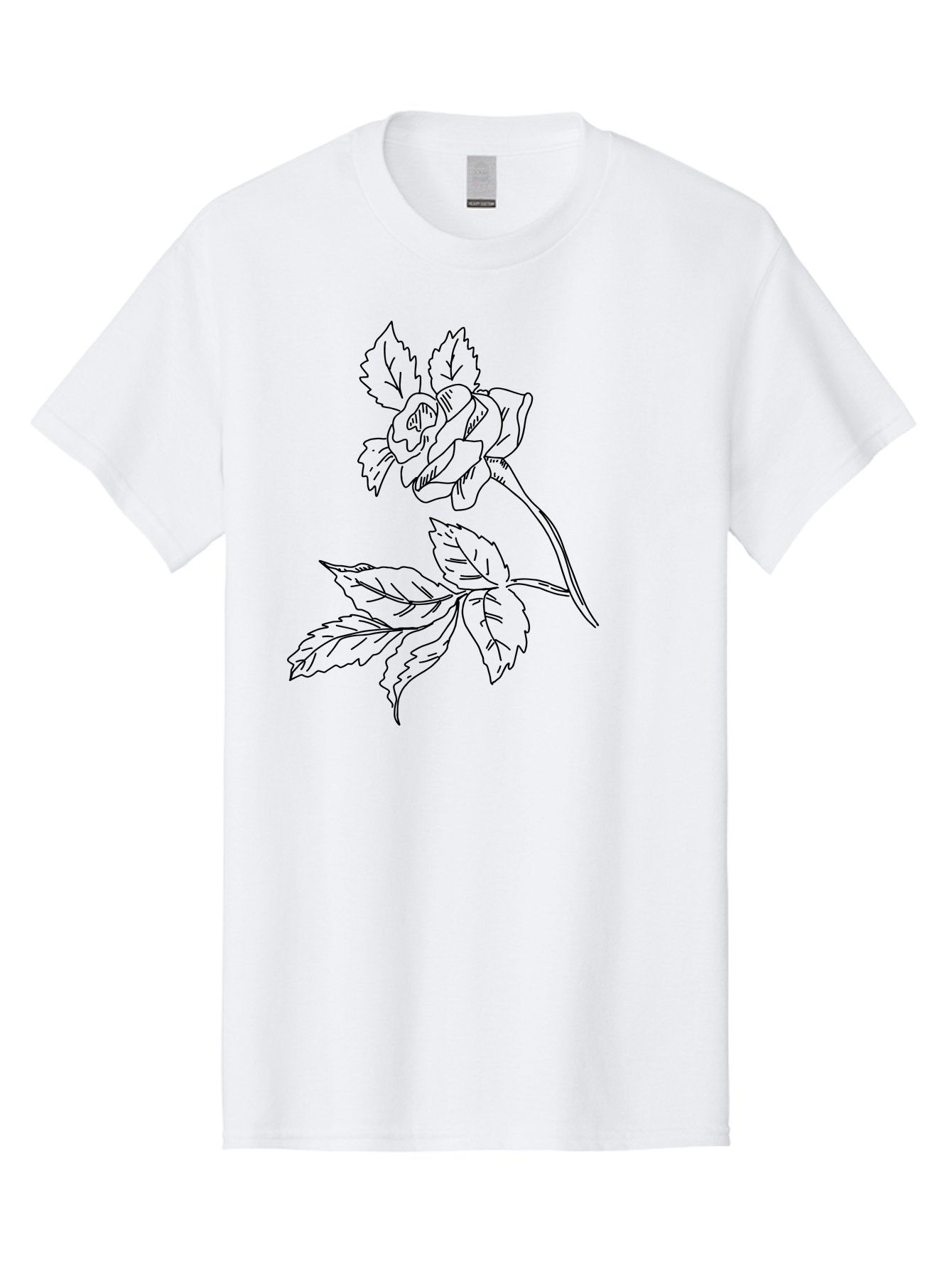 Rose Men'S Graphic Tee, 100% Cotton, Comfortable Casual Summer Wear, Machine Washable, Line Art Rose, Botanical Illustration, Floral Design, Elegant Flower, Simple Yet Sophisticated, Classic Rose Motif, Minimalist Art -  Aaa479 29