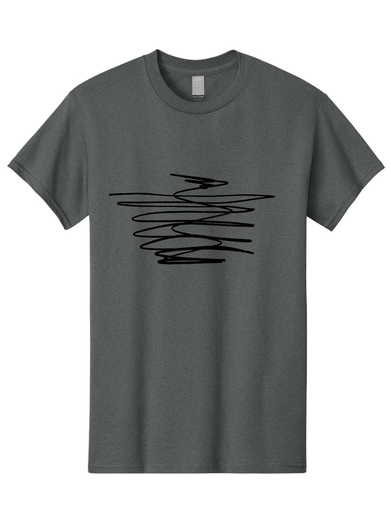 Scribble-1 Men'S Graphic Tee, 100% Cotton, Comfortable Casual Summer Wear, Machine Washable, Black Squiggle, Abstract Art, Modern Design, Creative Expression, Artistic Freedom, Wavy Lines, Dynamic Movement -  Aaa481 19