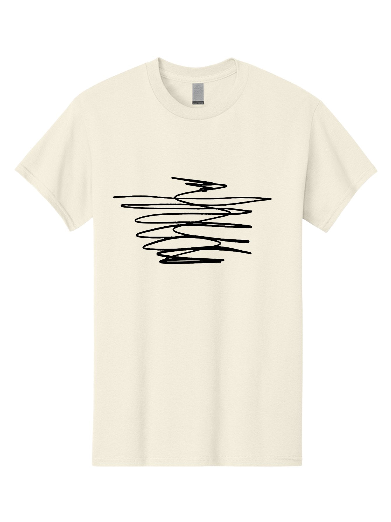 Scribble-1 Men'S Graphic Tee, 100% Cotton, Comfortable Casual Summer Wear, Machine Washable, Black Squiggle, Abstract Art, Modern Design, Creative Expression, Artistic Freedom, Wavy Lines, Dynamic Movement -  Aaa481 25