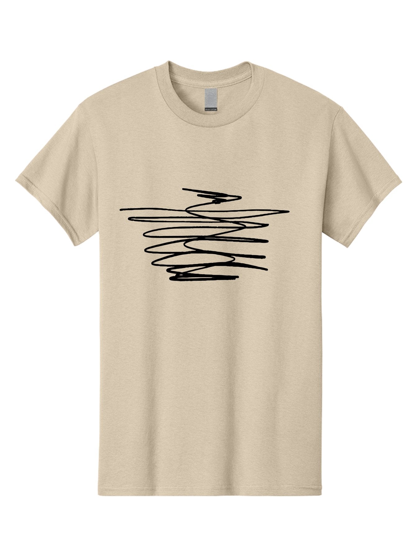 Scribble-1 Men'S Graphic Tee, 100% Cotton, Comfortable Casual Summer Wear, Machine Washable, Black Squiggle, Abstract Art, Modern Design, Creative Expression, Artistic Freedom, Wavy Lines, Dynamic Movement -  Aaa481 9