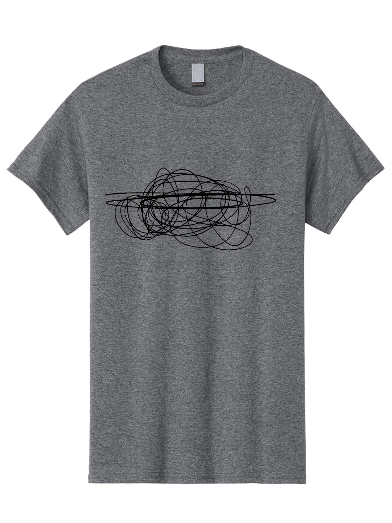 Scribble-2 Men'S Graphic Tee, 100% Cotton, Comfortable Casual Summer Wear, Machine Washable, Black Scribble Lines, Abstract Art, Chaotic Design, Random Patterns, Modern Graphic, Artistic Expression, Creative Doodle -  Aaa482 5