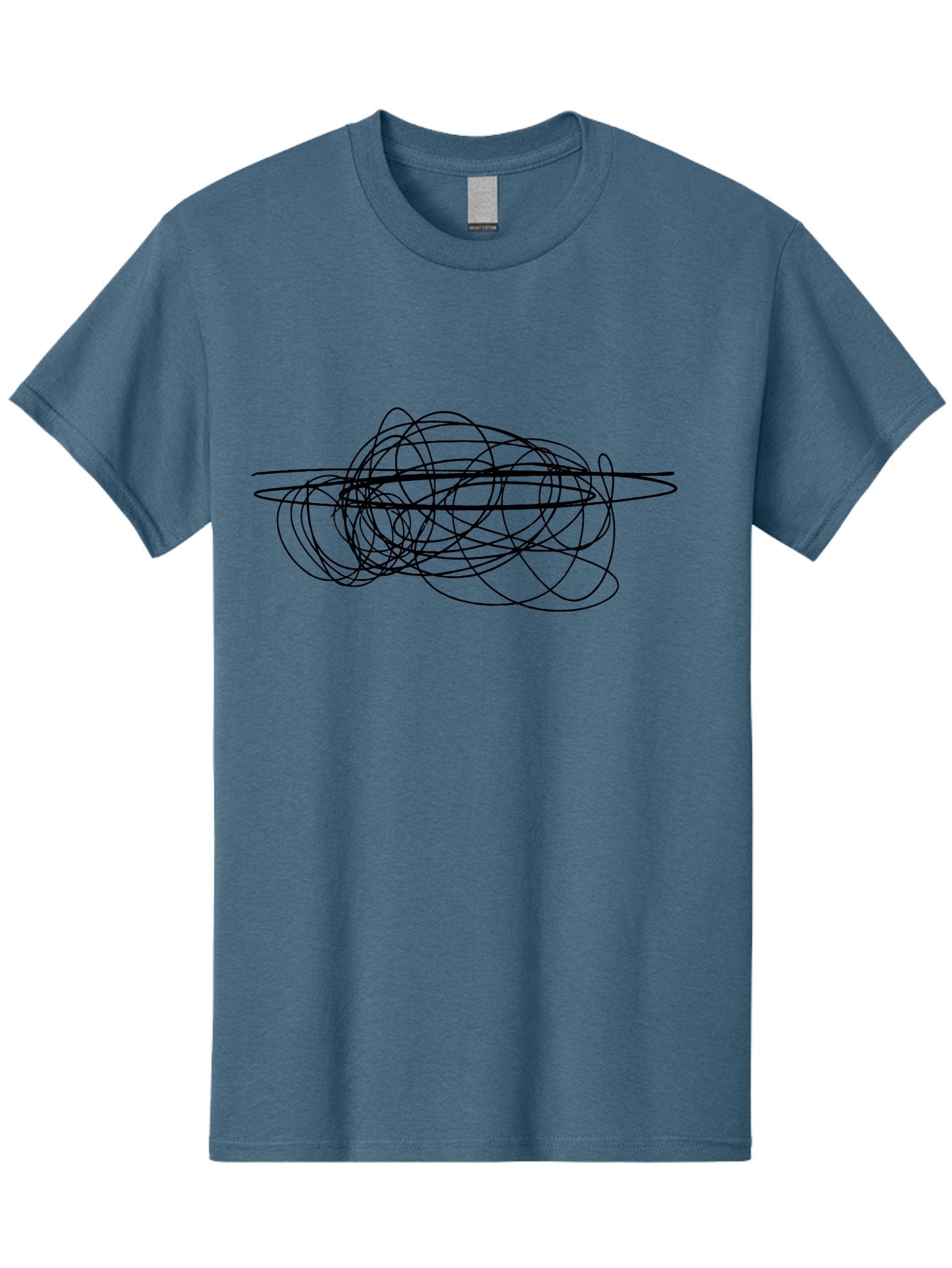 Scribble-2 Men'S Graphic Tee, 100% Cotton, Comfortable Casual Summer Wear, Machine Washable, Black Scribble Lines, Abstract Art, Chaotic Design, Random Patterns, Modern Graphic, Artistic Expression, Creative Doodle -  Aaa482 17