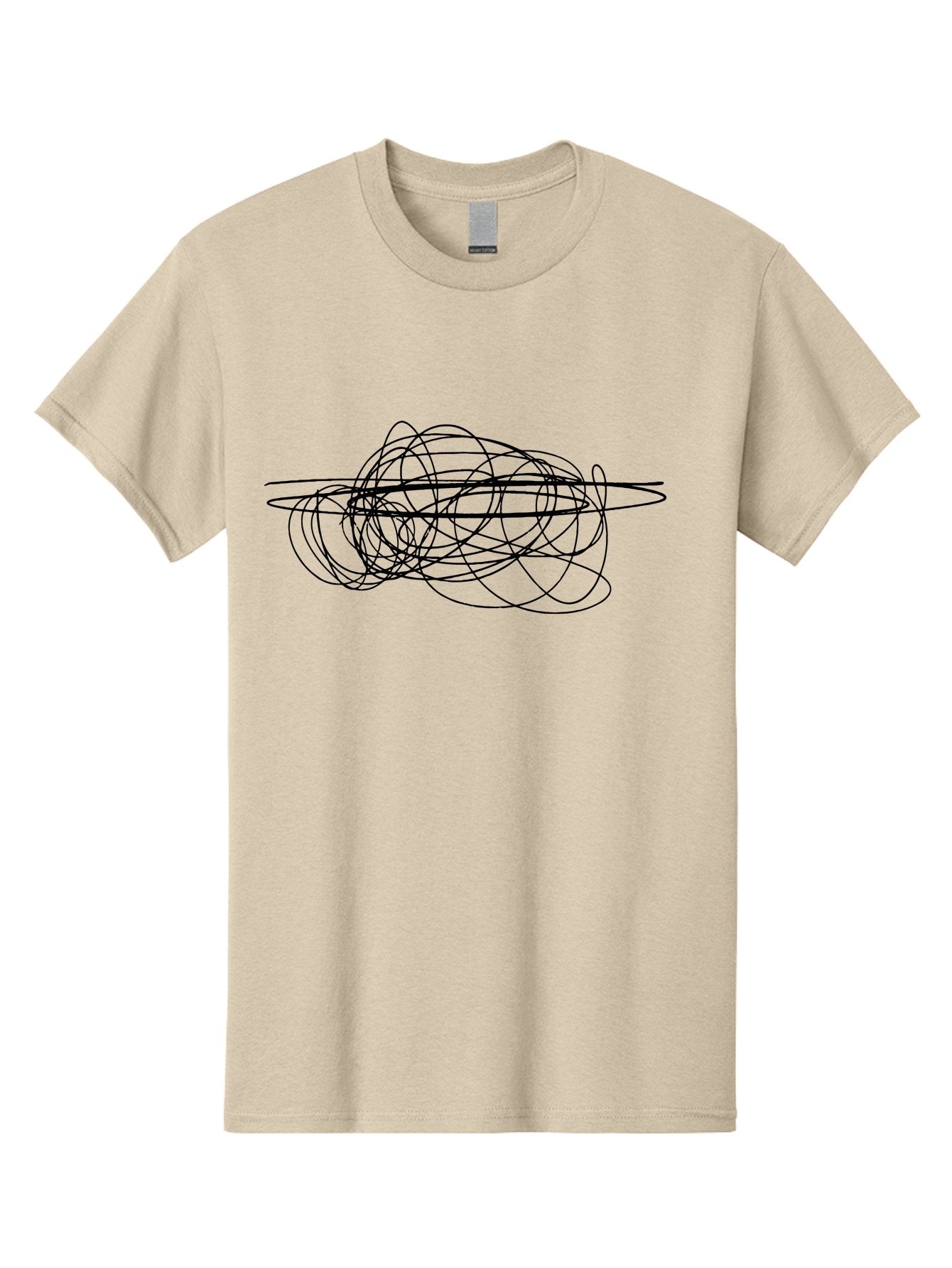 Scribble-2 Men'S Graphic Tee, 100% Cotton, Comfortable Casual Summer Wear, Machine Washable, Black Scribble Lines, Abstract Art, Chaotic Design, Random Patterns, Modern Graphic, Artistic Expression, Creative Doodle -  Aaa482 23