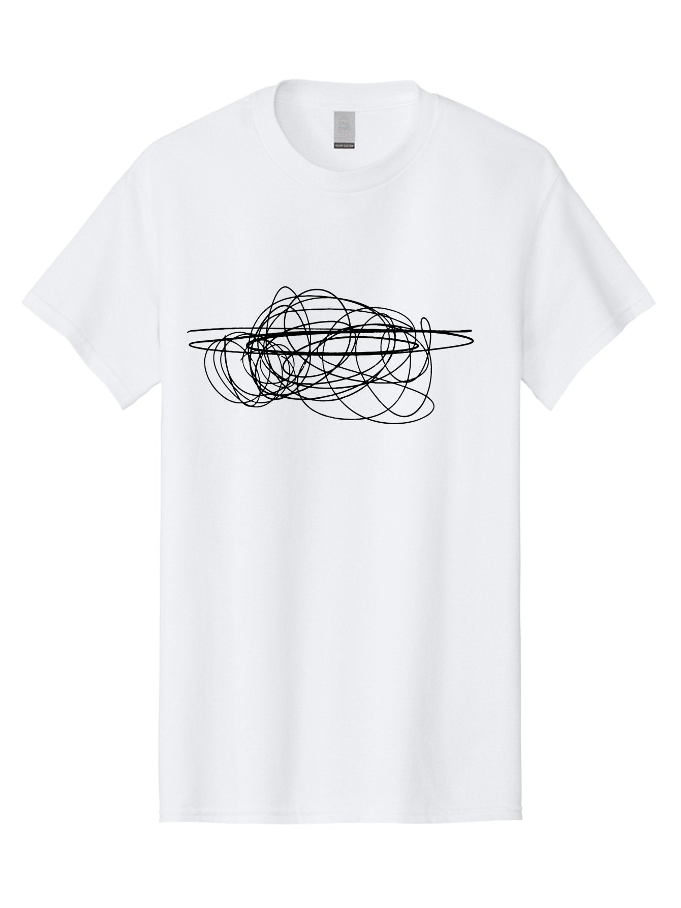 Scribble-2 Men'S Graphic Tee, 100% Cotton, Comfortable Casual Summer Wear, Machine Washable, Black Scribble Lines, Abstract Art, Chaotic Design, Random Patterns, Modern Graphic, Artistic Expression, Creative Doodle -  Aaa482