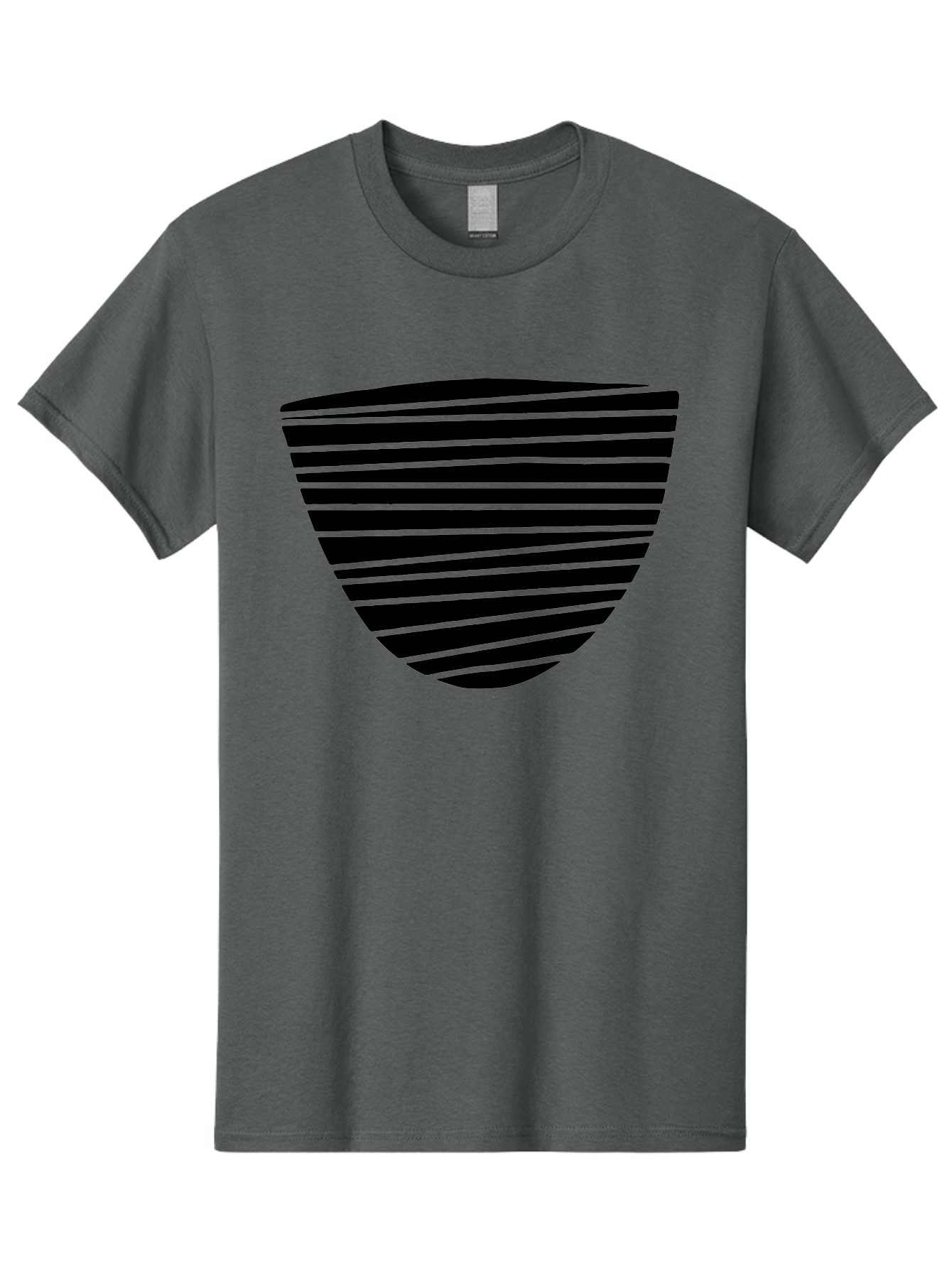 Shield-Icon Men'S Graphic Tee, 100% Cotton, Comfortable Casual Summer Wear, Machine Washable, Shield Icon, Black And Green Stripes, Modern Design, Graphic Element, Security Symbol, Protection Logo, Striped Pattern, Simple Shape -  Aaa485 3