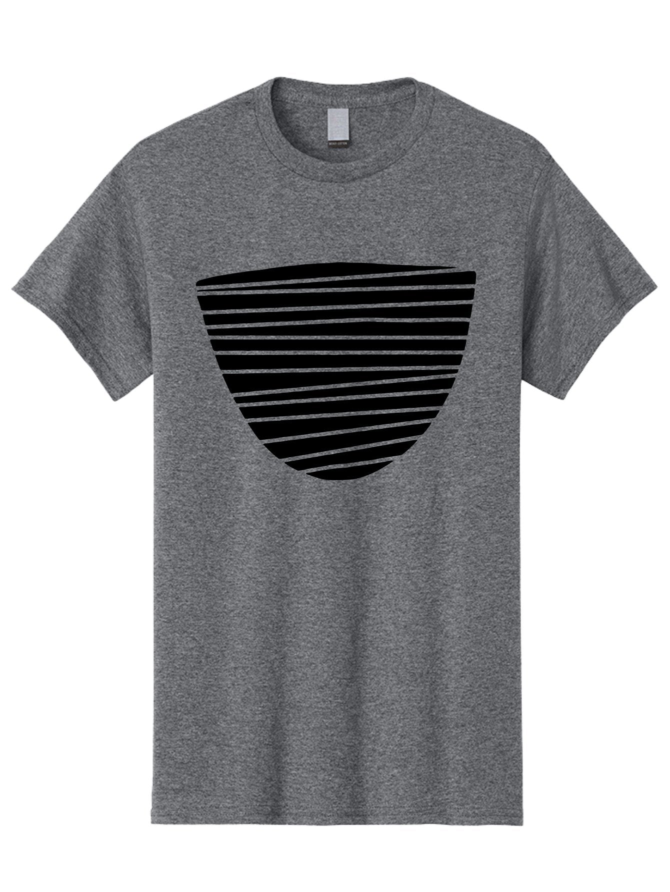 Shield-Icon Men'S Graphic Tee, 100% Cotton, Comfortable Casual Summer Wear, Machine Washable, Shield Icon, Black And Green Stripes, Modern Design, Graphic Element, Security Symbol, Protection Logo, Striped Pattern, Simple Shape -  Aaa485 9