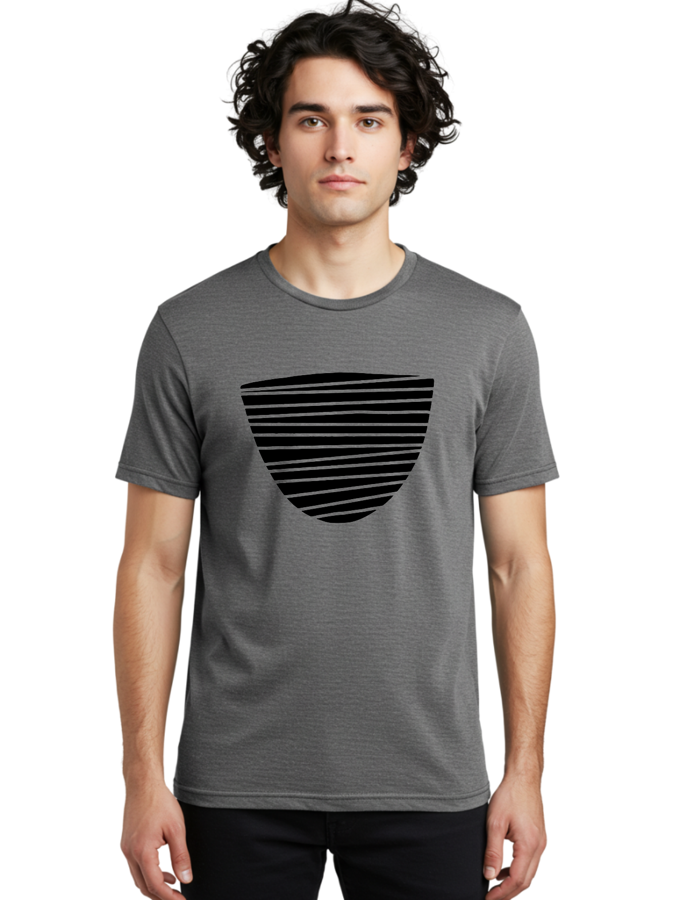 Shield-Icon Men'S Graphic Tee, 100% Cotton, Comfortable Casual Summer Wear, Machine Washable, Shield Icon, Black And Green Stripes, Modern Design, Graphic Element, Security Symbol, Protection Logo, Striped Pattern, Simple Shape -  Aaa485 10