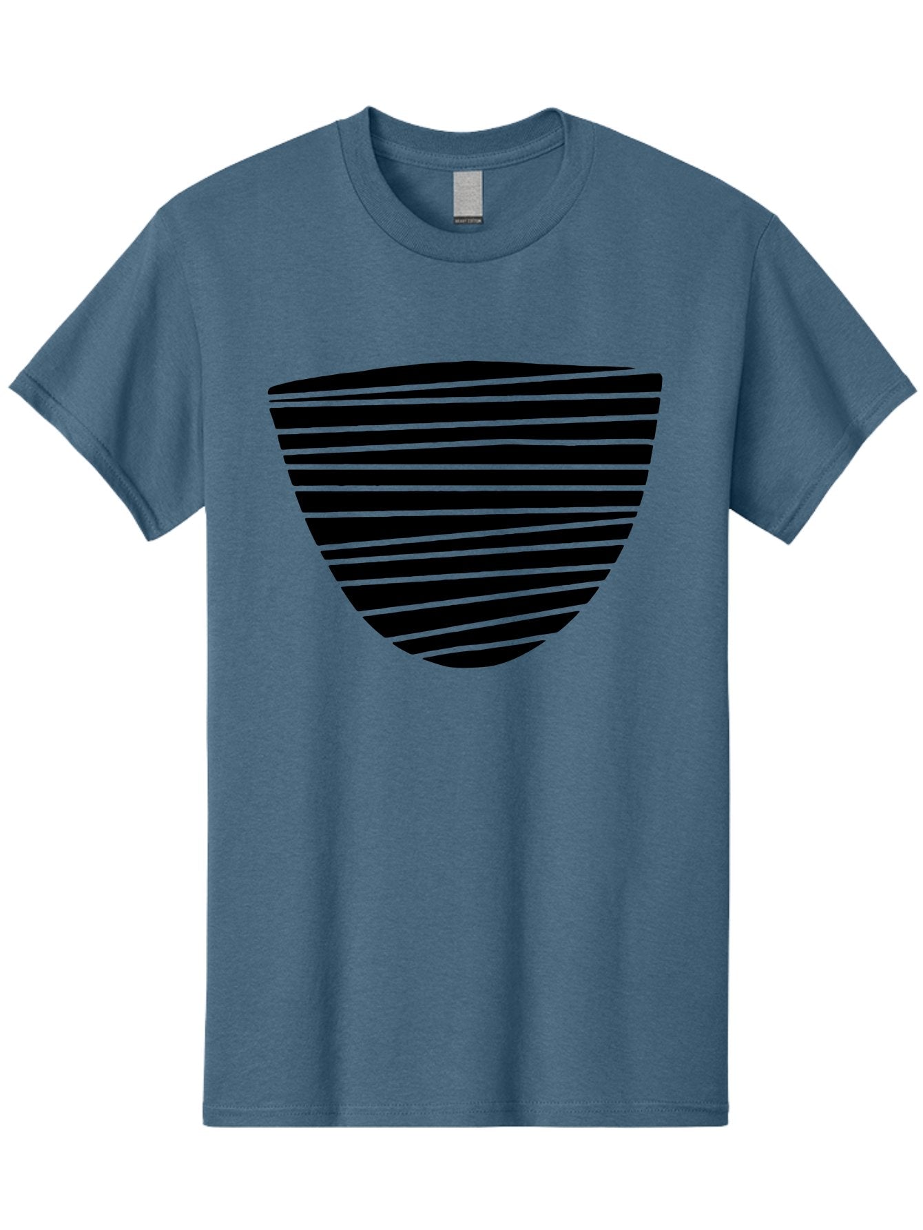 Shield-Icon Men'S Graphic Tee, 100% Cotton, Comfortable Casual Summer Wear, Machine Washable, Shield Icon, Black And Green Stripes, Modern Design, Graphic Element, Security Symbol, Protection Logo, Striped Pattern, Simple Shape -  Aaa485 3