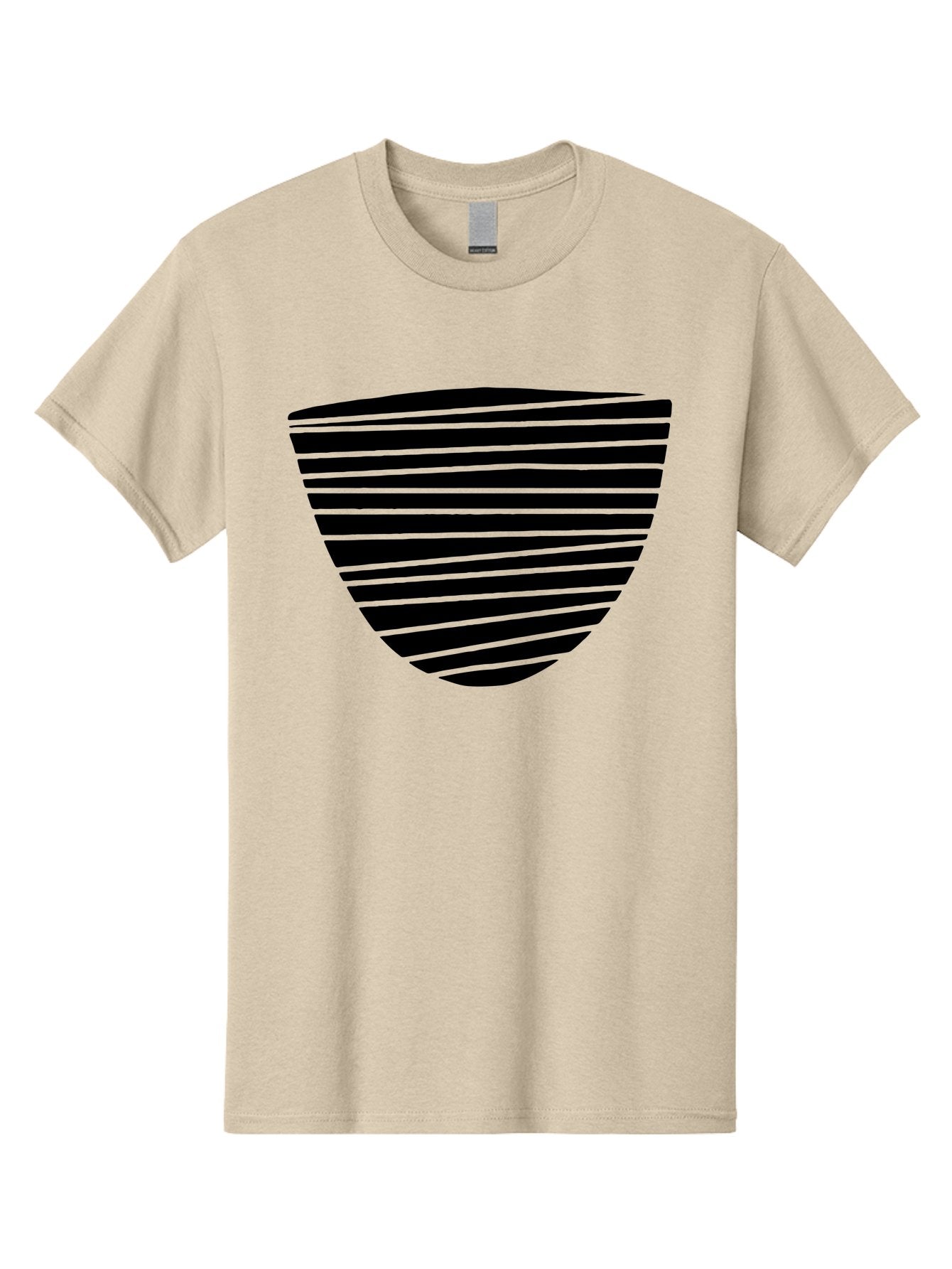 Shield-Icon Men'S Graphic Tee, 100% Cotton, Comfortable Casual Summer Wear, Machine Washable, Shield Icon, Black And Green Stripes, Modern Design, Graphic Element, Security Symbol, Protection Logo, Striped Pattern, Simple Shape -  Aaa485 25