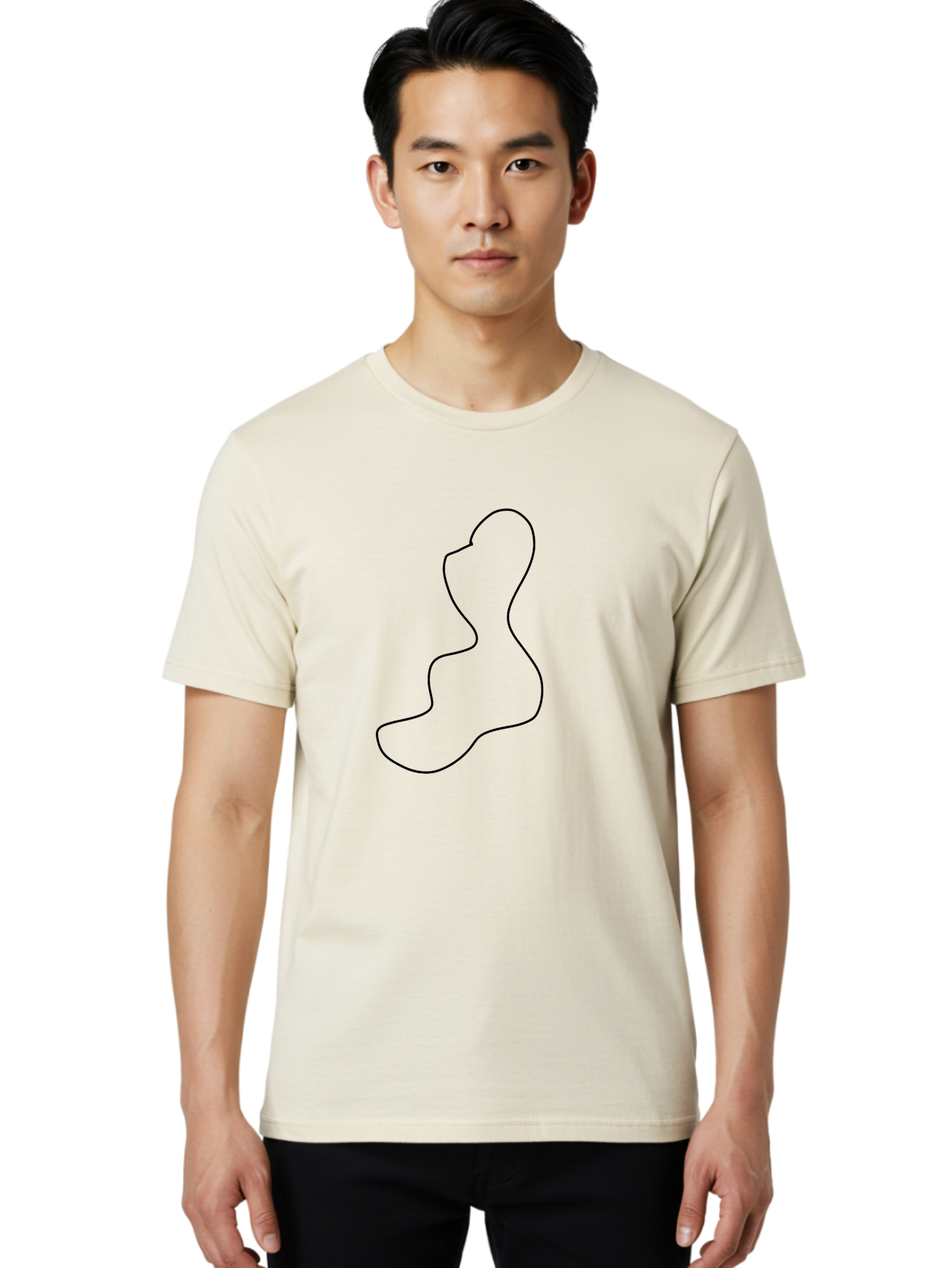 Shoe-Sole Men'S Graphic Tee, 100% Cotton, Comfortable Casual Summer Wear, Machine Washable, Black Outline, Minimalist Design, Simple Shape, Footprint, Abstract Art, Modern Graphic, Sleek Line Art, Contemporary Illustration -  Aaa486 18
