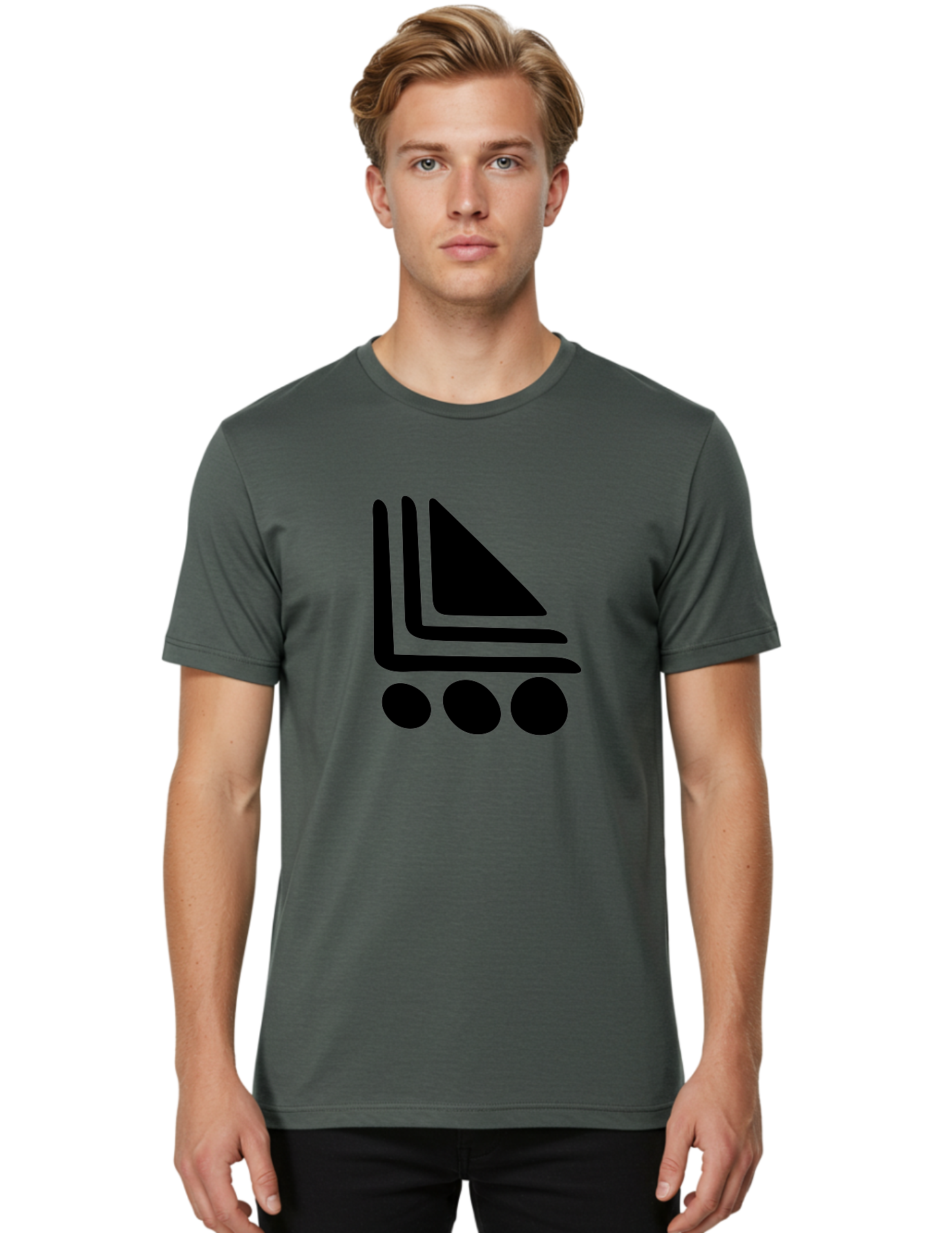 Shopping-Cart Men'S Graphic Tee, 100% Cotton, Comfortable Casual Summer Wear, Machine Washable, Shopping Cart Icon, E-Commerce Symbol, Online Shopping, Digital Marketplace, Minimalist Design, Bold Graphics, Black Silhouette -  Aaa487 4