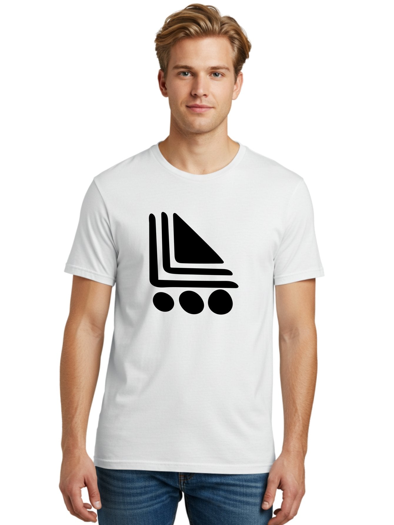 Shopping-Cart Men'S Graphic Tee, 100% Cotton, Comfortable Casual Summer Wear, Machine Washable, Shopping Cart Icon, E-Commerce Symbol, Online Shopping, Digital Marketplace, Minimalist Design, Bold Graphics, Black Silhouette -  Aaa487 24