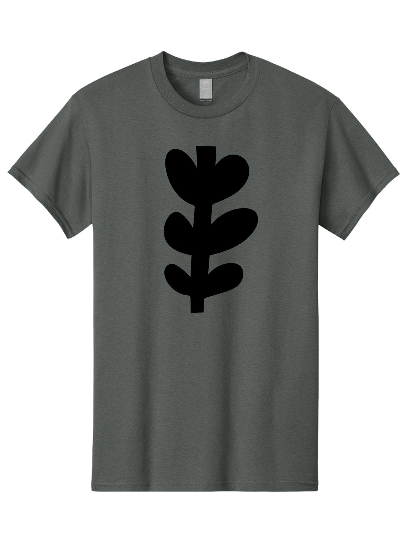 Silhouette-Of-Wheat-Or-Barley Men'S Graphic Tee, 100% Cotton, Comfortable Casual Summer Wear, Machine Washable, Black Plant Silhouette, Simple Design, Minimalist Art, Nature-Inspired Graphic, Leafy Stem, Botanical Icon, Modern Illustration -  Aaa488 13