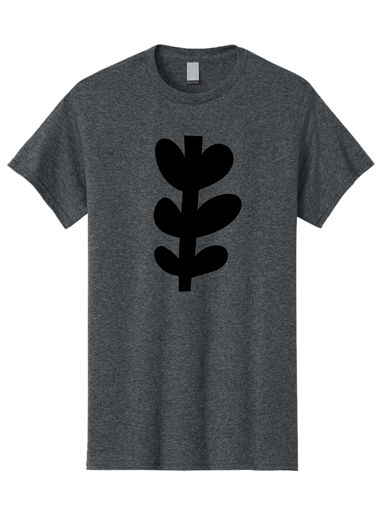 Silhouette-Of-Wheat-Or-Barley Men'S Graphic Tee, 100% Cotton, Comfortable Casual Summer Wear, Machine Washable, Black Plant Silhouette, Simple Design, Minimalist Art, Nature-Inspired Graphic, Leafy Stem, Botanical Icon, Modern Illustration -  Aaa488 7