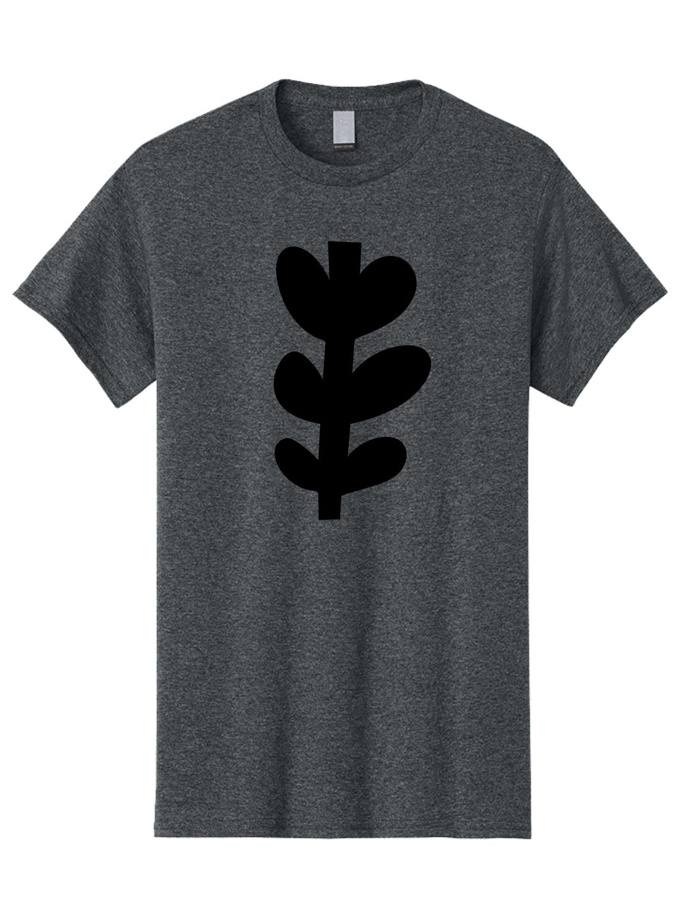 Silhouette-Of-Wheat-Or-Barley Men'S Graphic Tee, 100% Cotton, Comfortable Casual Summer Wear, Machine Washable, Black Plant Silhouette, Simple Design, Minimalist Art, Nature-Inspired Graphic, Leafy Stem, Botanical Icon, Modern Illustration -  Aaa488 25