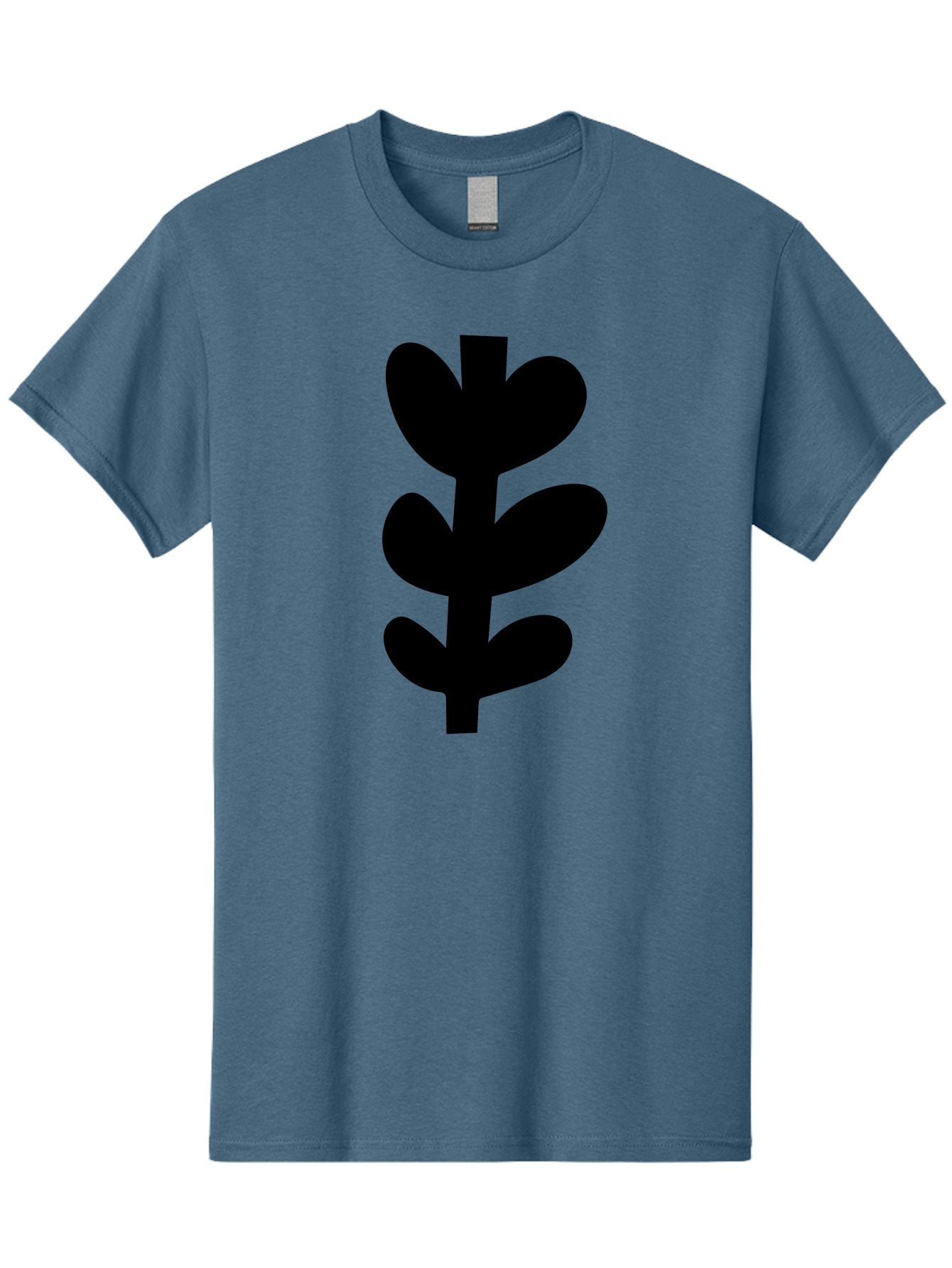 Silhouette-Of-Wheat-Or-Barley Men'S Graphic Tee, 100% Cotton, Comfortable Casual Summer Wear, Machine Washable, Black Plant Silhouette, Simple Design, Minimalist Art, Nature-Inspired Graphic, Leafy Stem, Botanical Icon, Modern Illustration -  Aaa488 7