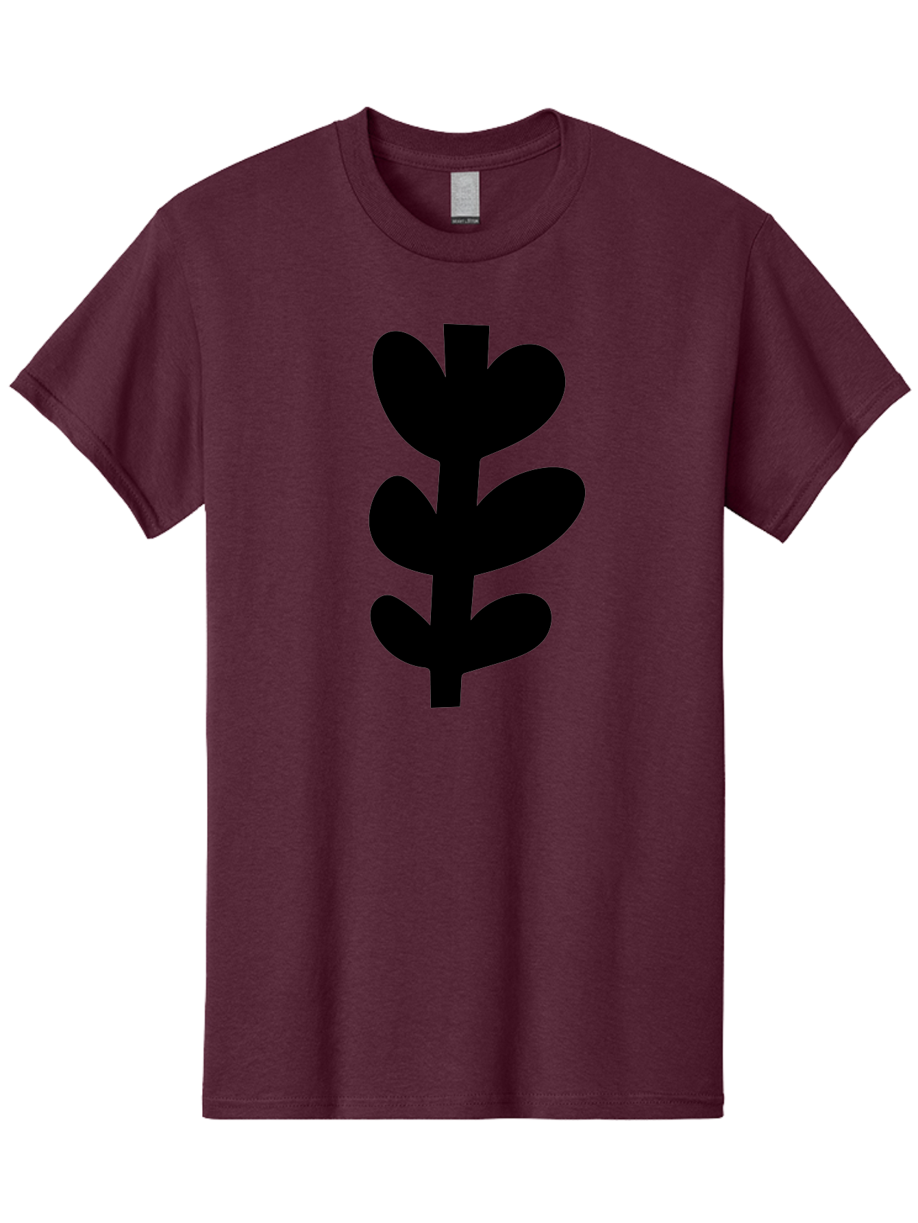 Silhouette-Of-Wheat-Or-Barley Men'S Graphic Tee, 100% Cotton, Comfortable Casual Summer Wear, Machine Washable, Black Plant Silhouette, Simple Design, Minimalist Art, Nature-Inspired Graphic, Leafy Stem, Botanical Icon, Modern Illustration -  Aaa488 13