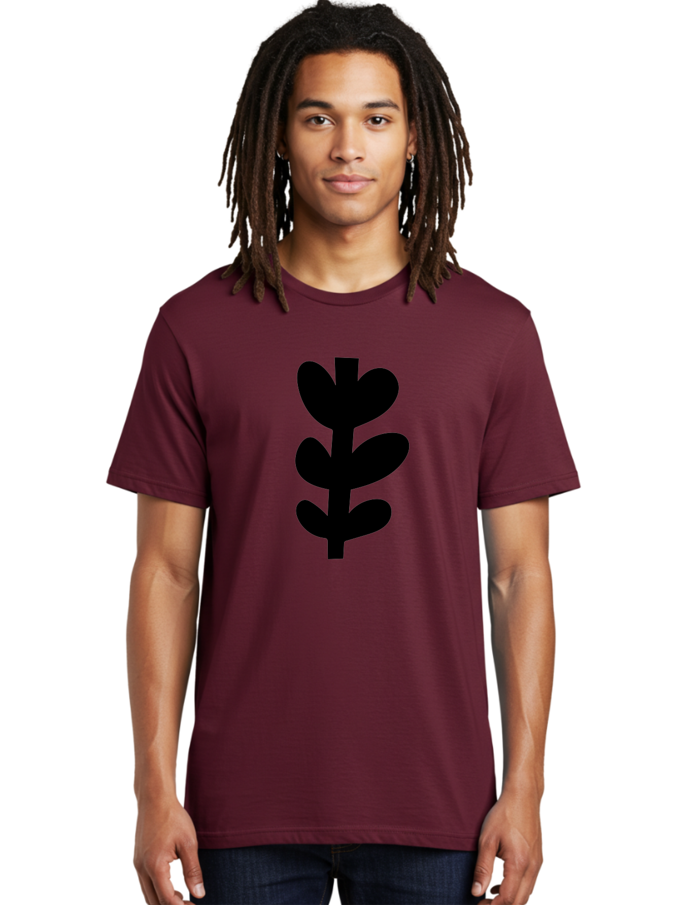 Silhouette-Of-Wheat-Or-Barley Men'S Graphic Tee, 100% Cotton, Comfortable Casual Summer Wear, Machine Washable, Black Plant Silhouette, Simple Design, Minimalist Art, Nature-Inspired Graphic, Leafy Stem, Botanical Icon, Modern Illustration -  Aaa488 14