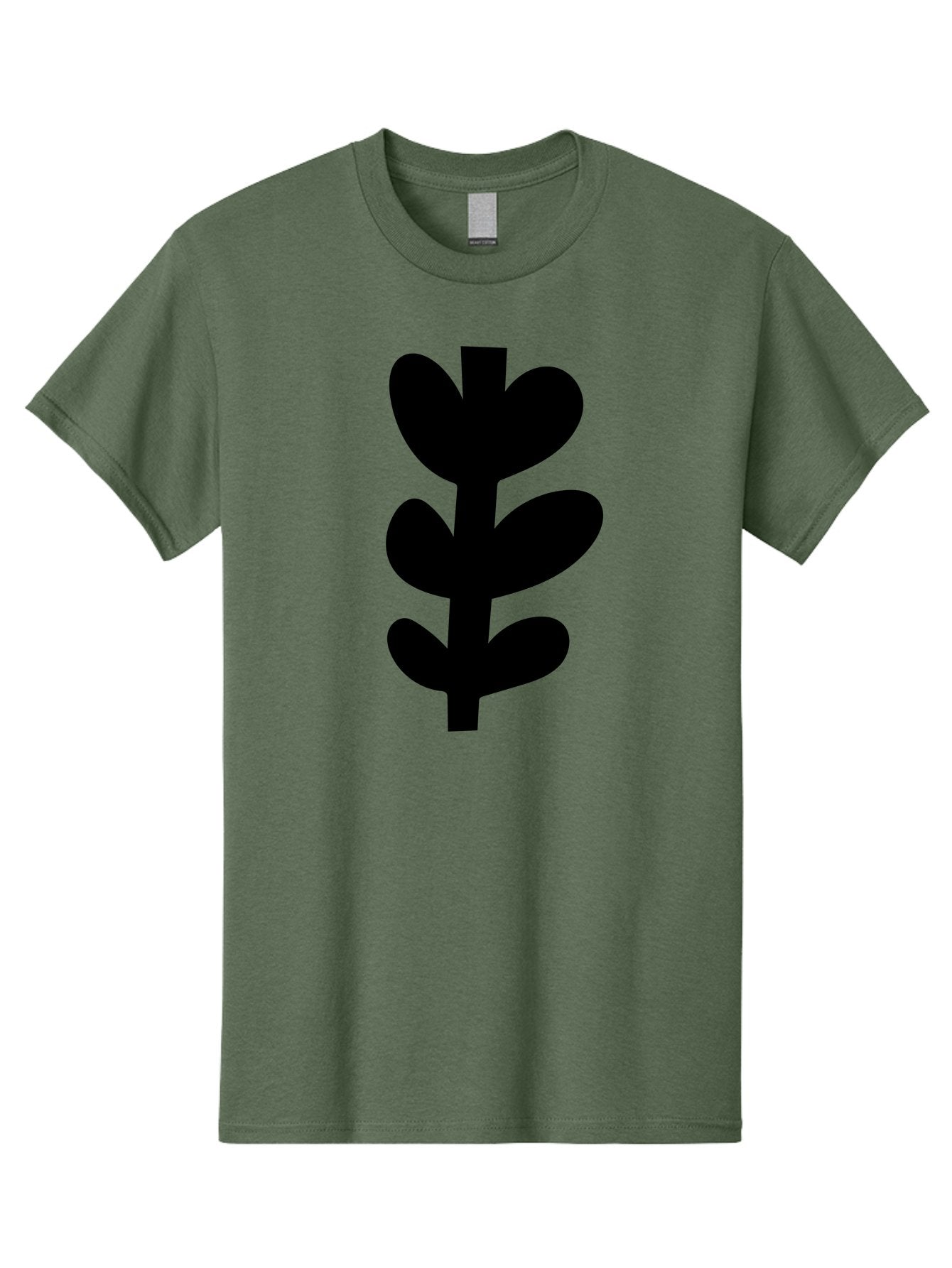 Silhouette-Of-Wheat-Or-Barley Men'S Graphic Tee, 100% Cotton, Comfortable Casual Summer Wear, Machine Washable, Black Plant Silhouette, Simple Design, Minimalist Art, Nature-Inspired Graphic, Leafy Stem, Botanical Icon, Modern Illustration -  Aaa488 15