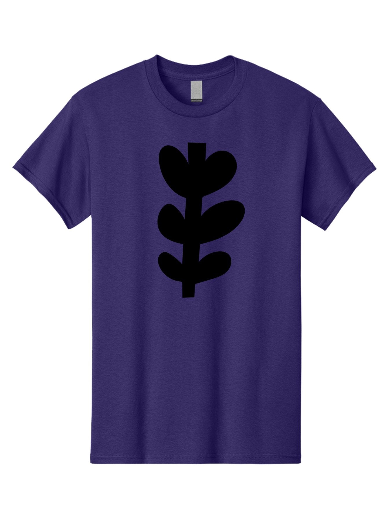 Silhouette-Of-Wheat-Or-Barley Men'S Graphic Tee, 100% Cotton, Comfortable Casual Summer Wear, Machine Washable, Black Plant Silhouette, Simple Design, Minimalist Art, Nature-Inspired Graphic, Leafy Stem, Botanical Icon, Modern Illustration -  Aaa488 23
