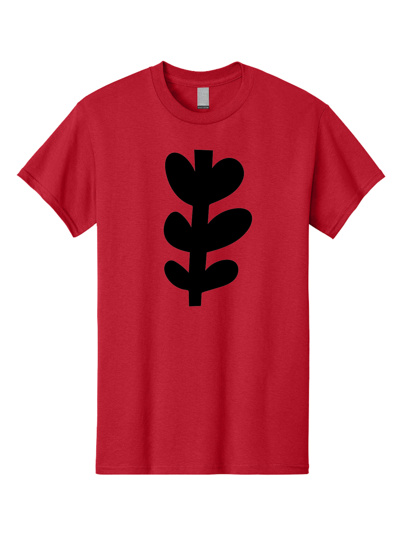Silhouette-Of-Wheat-Or-Barley Men'S Graphic Tee, 100% Cotton, Comfortable Casual Summer Wear, Machine Washable, Black Plant Silhouette, Simple Design, Minimalist Art, Nature-Inspired Graphic, Leafy Stem, Botanical Icon, Modern Illustration -  Aaa488 23
