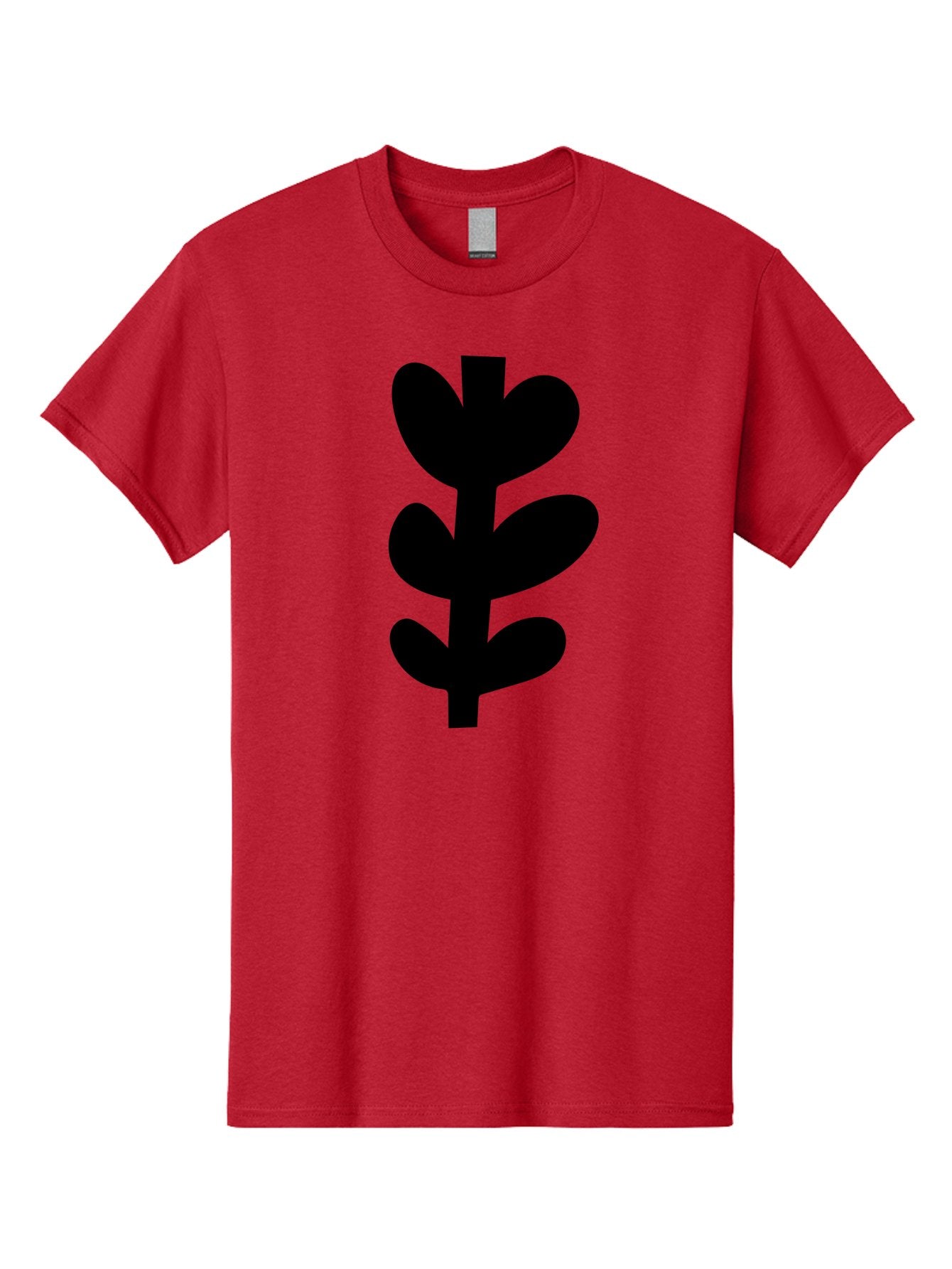 Silhouette-Of-Wheat-Or-Barley Men'S Graphic Tee, 100% Cotton, Comfortable Casual Summer Wear, Machine Washable, Black Plant Silhouette, Simple Design, Minimalist Art, Nature-Inspired Graphic, Leafy Stem, Botanical Icon, Modern Illustration -  Aaa488 17