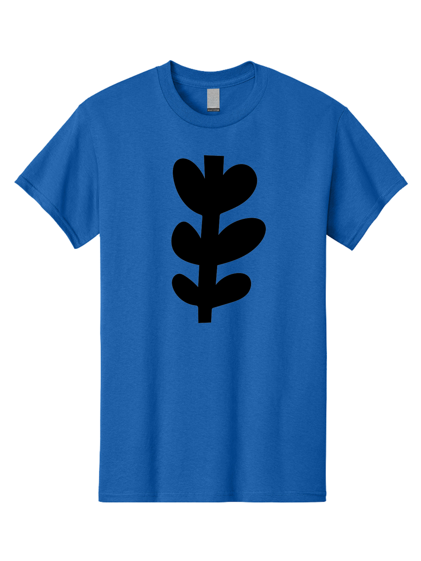 Silhouette-Of-Wheat-Or-Barley Men'S Graphic Tee, 100% Cotton, Comfortable Casual Summer Wear, Machine Washable, Black Plant Silhouette, Simple Design, Minimalist Art, Nature-Inspired Graphic, Leafy Stem, Botanical Icon, Modern Illustration -  Aaa488 25