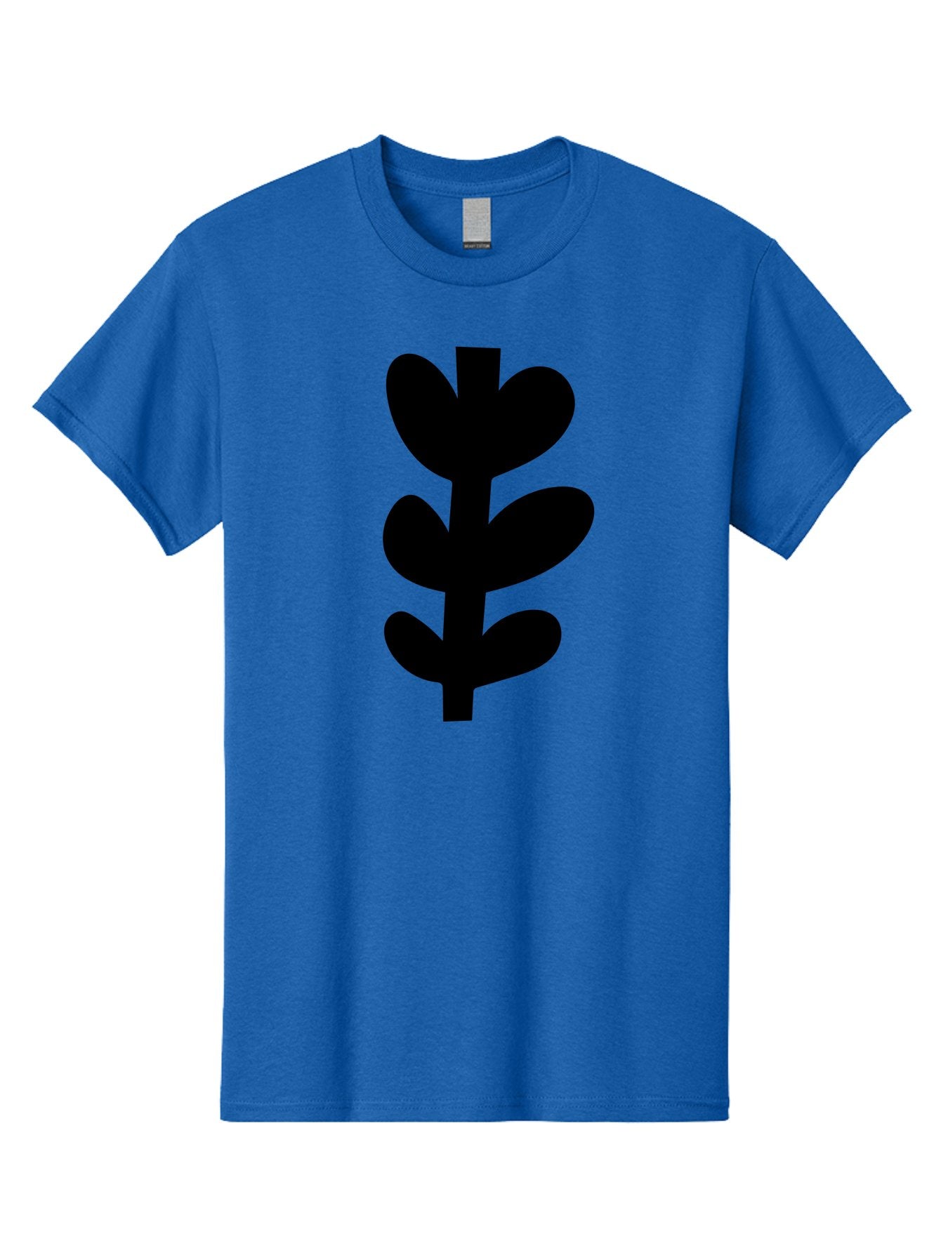 Silhouette-Of-Wheat-Or-Barley Men'S Graphic Tee, 100% Cotton, Comfortable Casual Summer Wear, Machine Washable, Black Plant Silhouette, Simple Design, Minimalist Art, Nature-Inspired Graphic, Leafy Stem, Botanical Icon, Modern Illustration -  Aaa488 5
