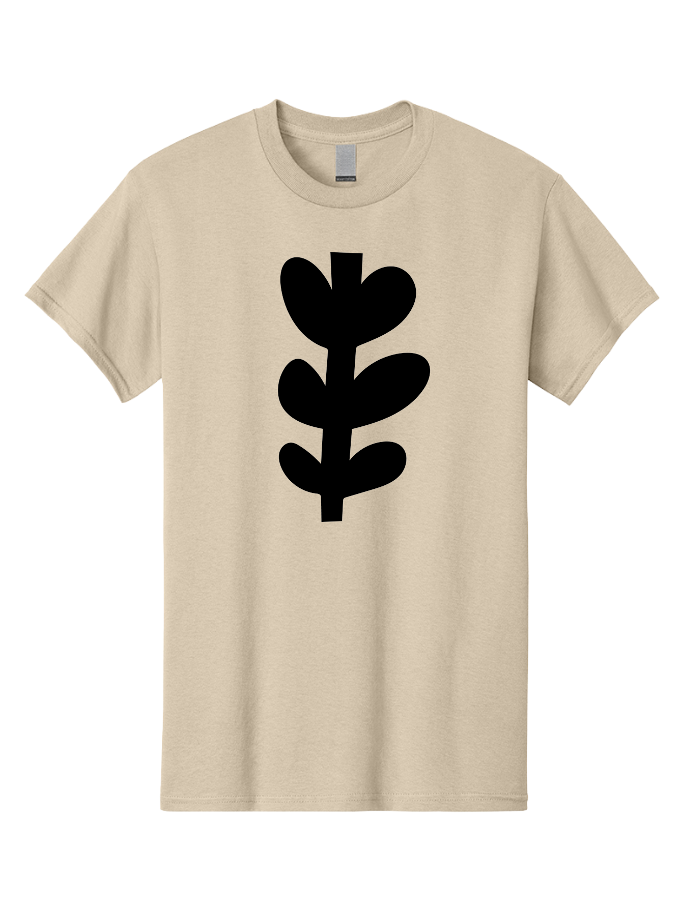 Silhouette-Of-Wheat-Or-Barley Men'S Graphic Tee, 100% Cotton, Comfortable Casual Summer Wear, Machine Washable, Black Plant Silhouette, Simple Design, Minimalist Art, Nature-Inspired Graphic, Leafy Stem, Botanical Icon, Modern Illustration -  Aaa488 27