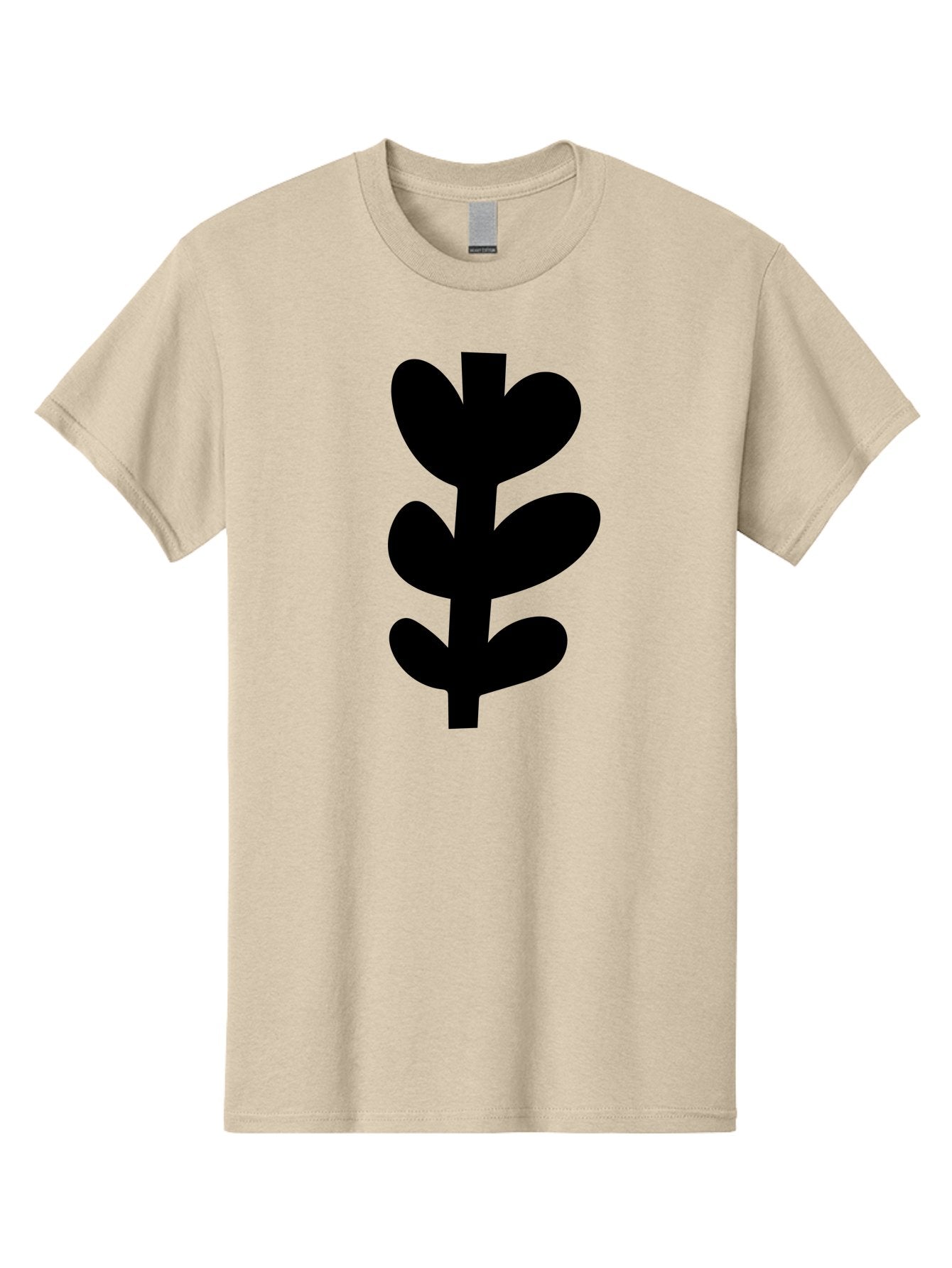 Silhouette-Of-Wheat-Or-Barley Men'S Graphic Tee, 100% Cotton, Comfortable Casual Summer Wear, Machine Washable, Black Plant Silhouette, Simple Design, Minimalist Art, Nature-Inspired Graphic, Leafy Stem, Botanical Icon, Modern Illustration -  Aaa488 19