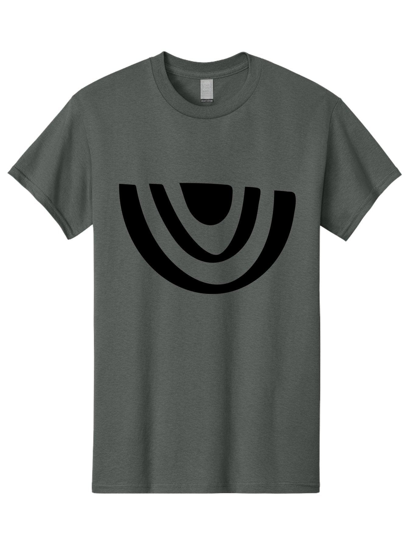 Smile Men'S Graphic Tee, 100% Cotton, Comfortable Casual Summer Wear, Machine Washable, Modern Logo, Abstract Symbol, Curved Lines, Futuristic Design, Sleek And Minimalist, Black And Green Color Scheme, Dynamic Graphic -  Aaa489 23
