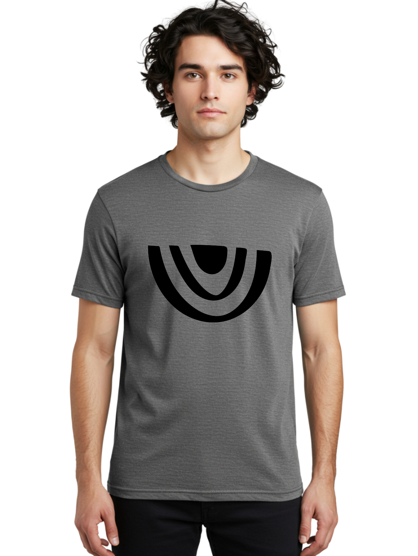 Smile Men'S Graphic Tee, 100% Cotton, Comfortable Casual Summer Wear, Machine Washable, Modern Logo, Abstract Symbol, Curved Lines, Futuristic Design, Sleek And Minimalist, Black And Green Color Scheme, Dynamic Graphic -  Aaa489 10