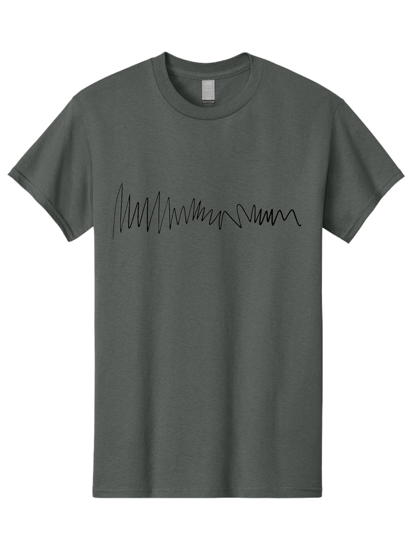 Squiggly-Line Men'S Graphic Tee, 100% Cotton, Comfortable Casual Summer Wear, Machine Washable, Scribble Line, Wavy Pattern, Abstract Design, Simple Graphics, Minimalist Art, Black Line On Green, Geometric Pattern, Hand Drawn -  Aaa490 3
