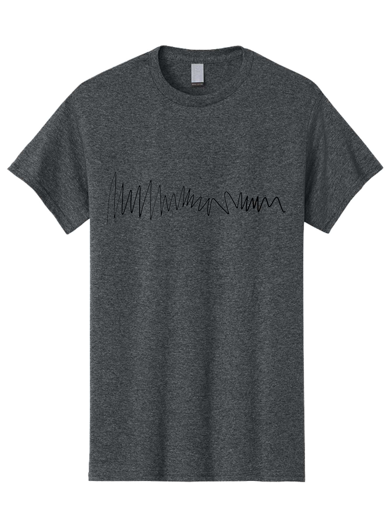 Squiggly-Line Men'S Graphic Tee, 100% Cotton, Comfortable Casual Summer Wear, Machine Washable, Scribble Line, Wavy Pattern, Abstract Design, Simple Graphics, Minimalist Art, Black Line On Green, Geometric Pattern, Hand Drawn -  Aaa490 7
