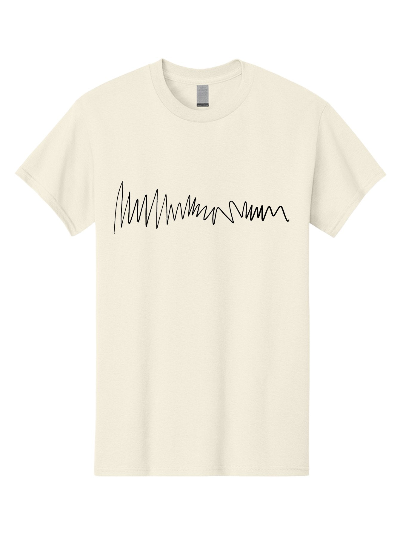 Squiggly-Line Men'S Graphic Tee, 100% Cotton, Comfortable Casual Summer Wear, Machine Washable, Scribble Line, Wavy Pattern, Abstract Design, Simple Graphics, Minimalist Art, Black Line On Green, Geometric Pattern, Hand Drawn -  Aaa490 13