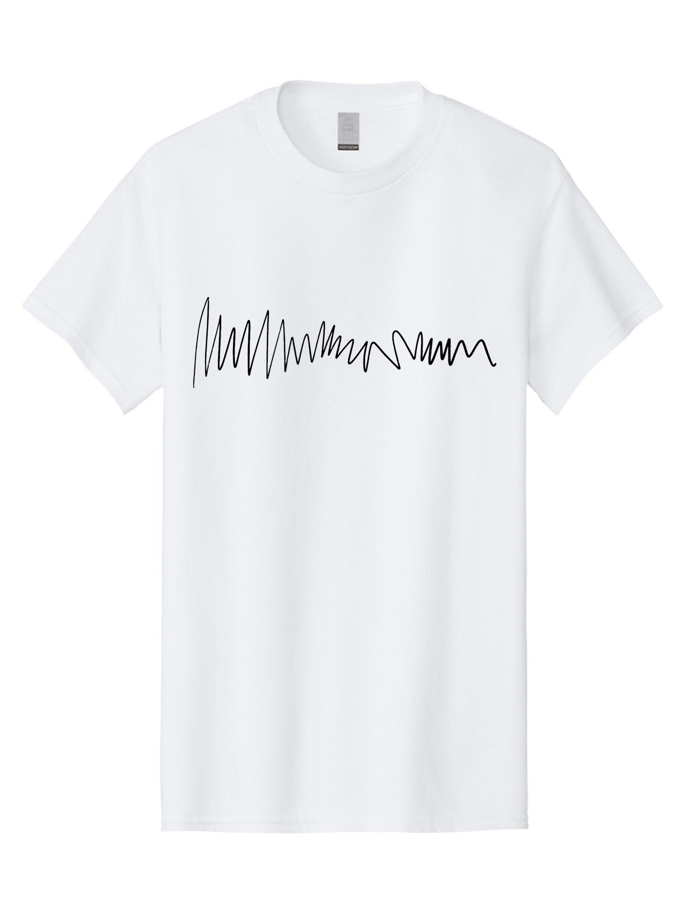 Squiggly-Line Men'S Graphic Tee, 100% Cotton, Comfortable Casual Summer Wear, Machine Washable, Scribble Line, Wavy Pattern, Abstract Design, Simple Graphics, Minimalist Art, Black Line On Green, Geometric Pattern, Hand Drawn -  Aaa490 19