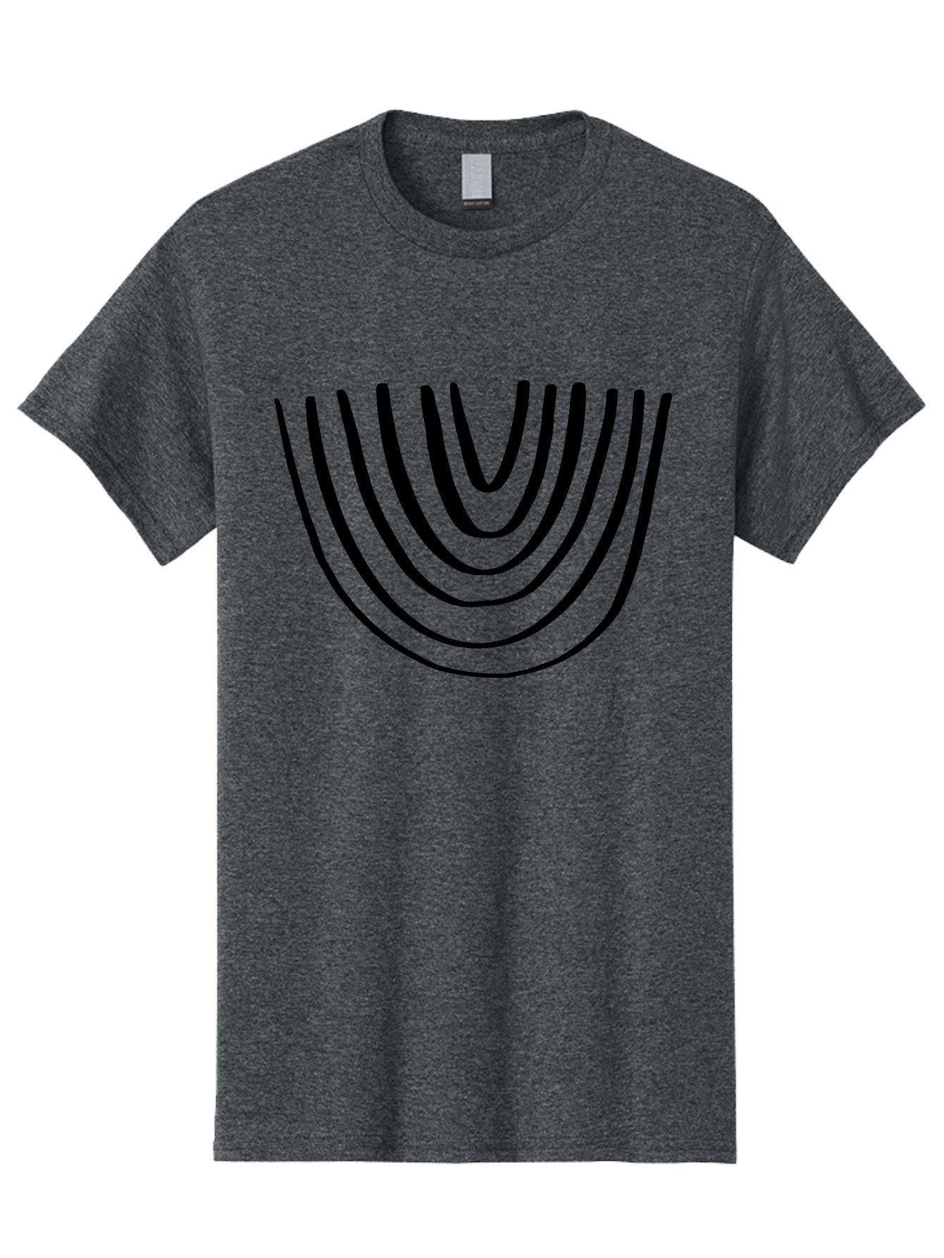 Stacked-Arches Men'S Graphic Tee, 100% Cotton, Comfortable Casual Summer Wear, Machine Washable, Black Arches, Curved Lines, Minimalist Design, Simple Shapes, Abstract Art, Geometric Pattern, Bold Graphics -  Aaa491 9