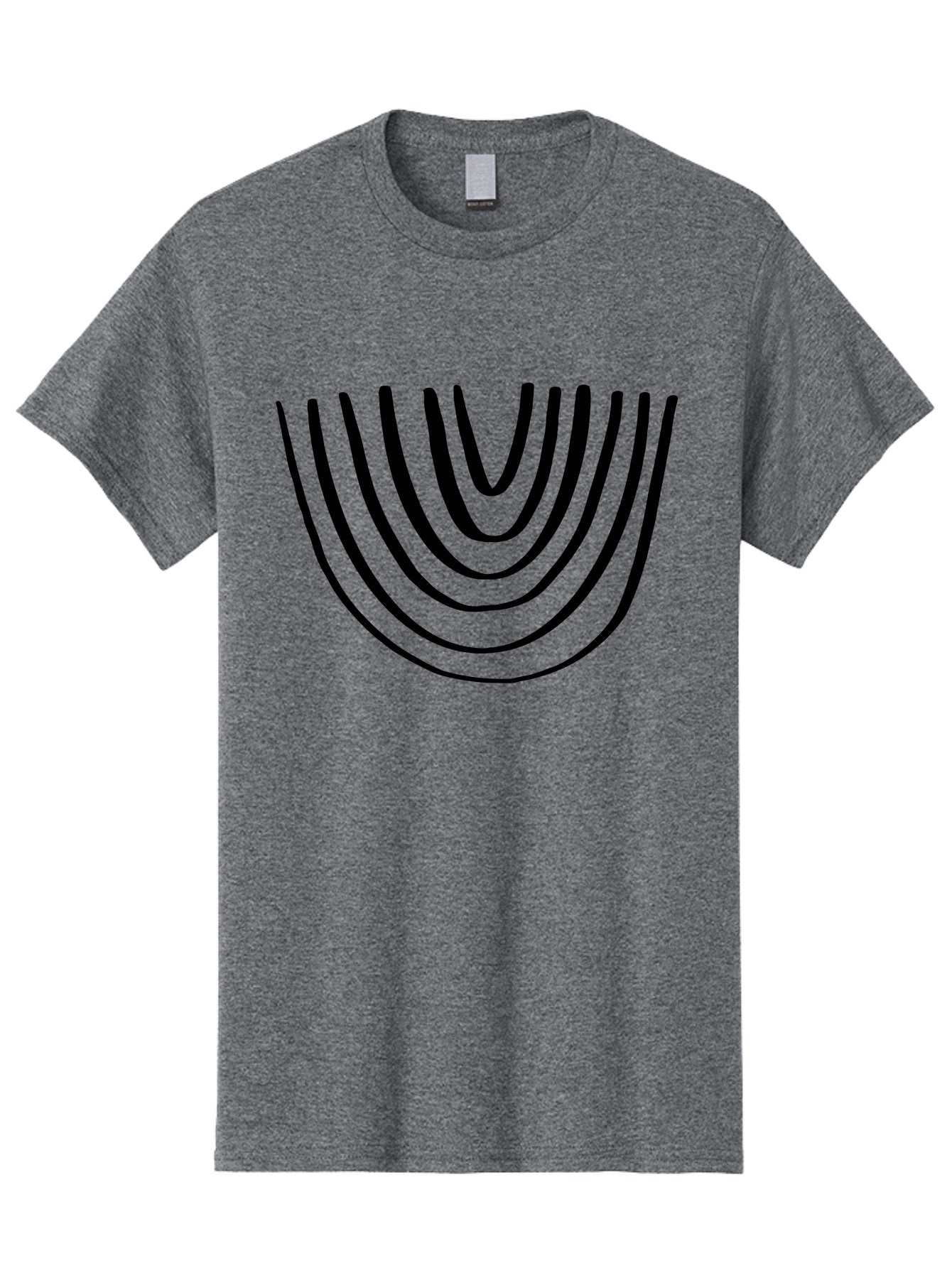 Stacked-Arches Men'S Graphic Tee, 100% Cotton, Comfortable Casual Summer Wear, Machine Washable, Black Arches, Curved Lines, Minimalist Design, Simple Shapes, Abstract Art, Geometric Pattern, Bold Graphics -  Aaa491 25