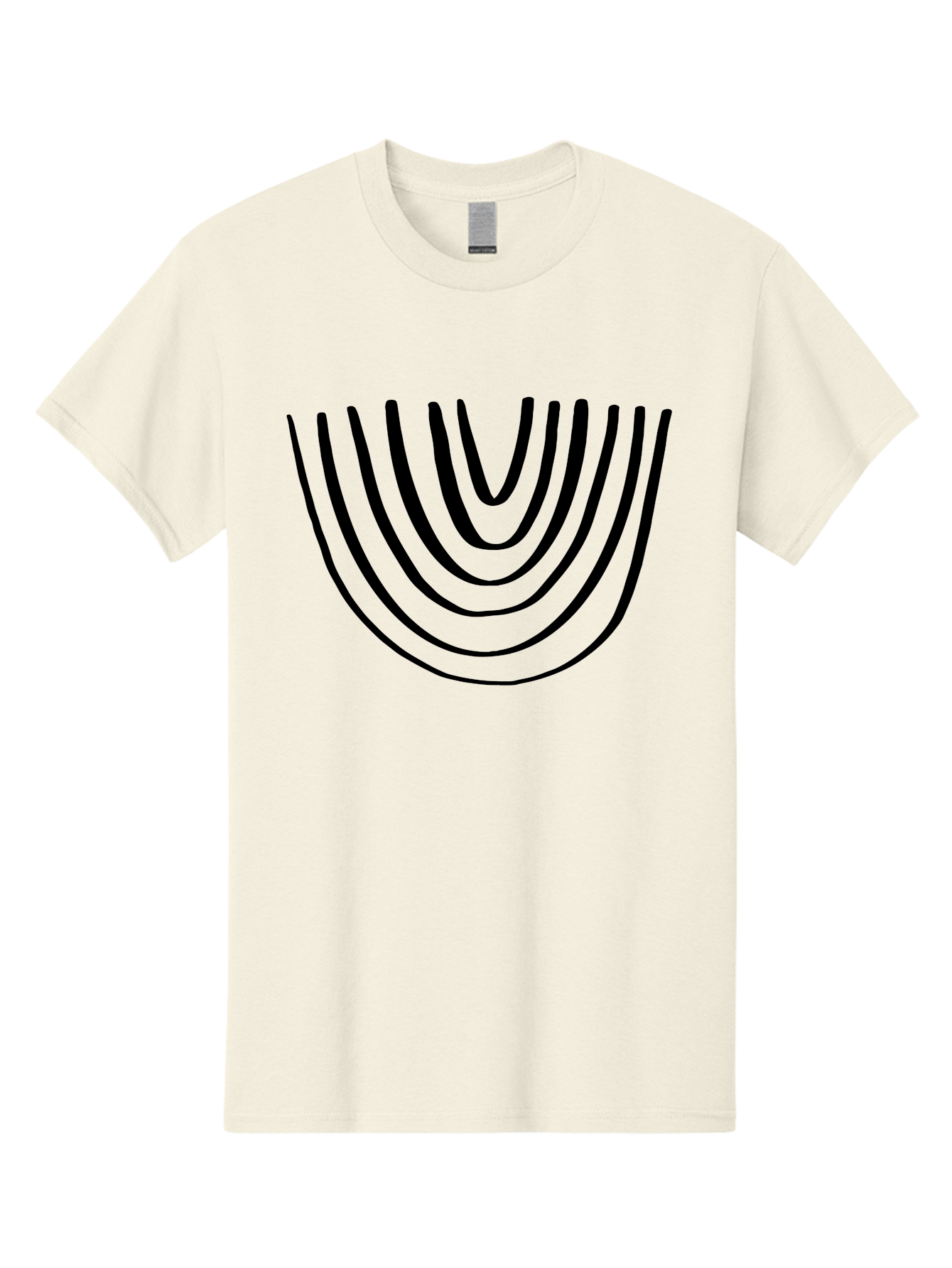 Stacked-Arches Men'S Graphic Tee, 100% Cotton, Comfortable Casual Summer Wear, Machine Washable, Black Arches, Curved Lines, Minimalist Design, Simple Shapes, Abstract Art, Geometric Pattern, Bold Graphics -  Aaa491 17