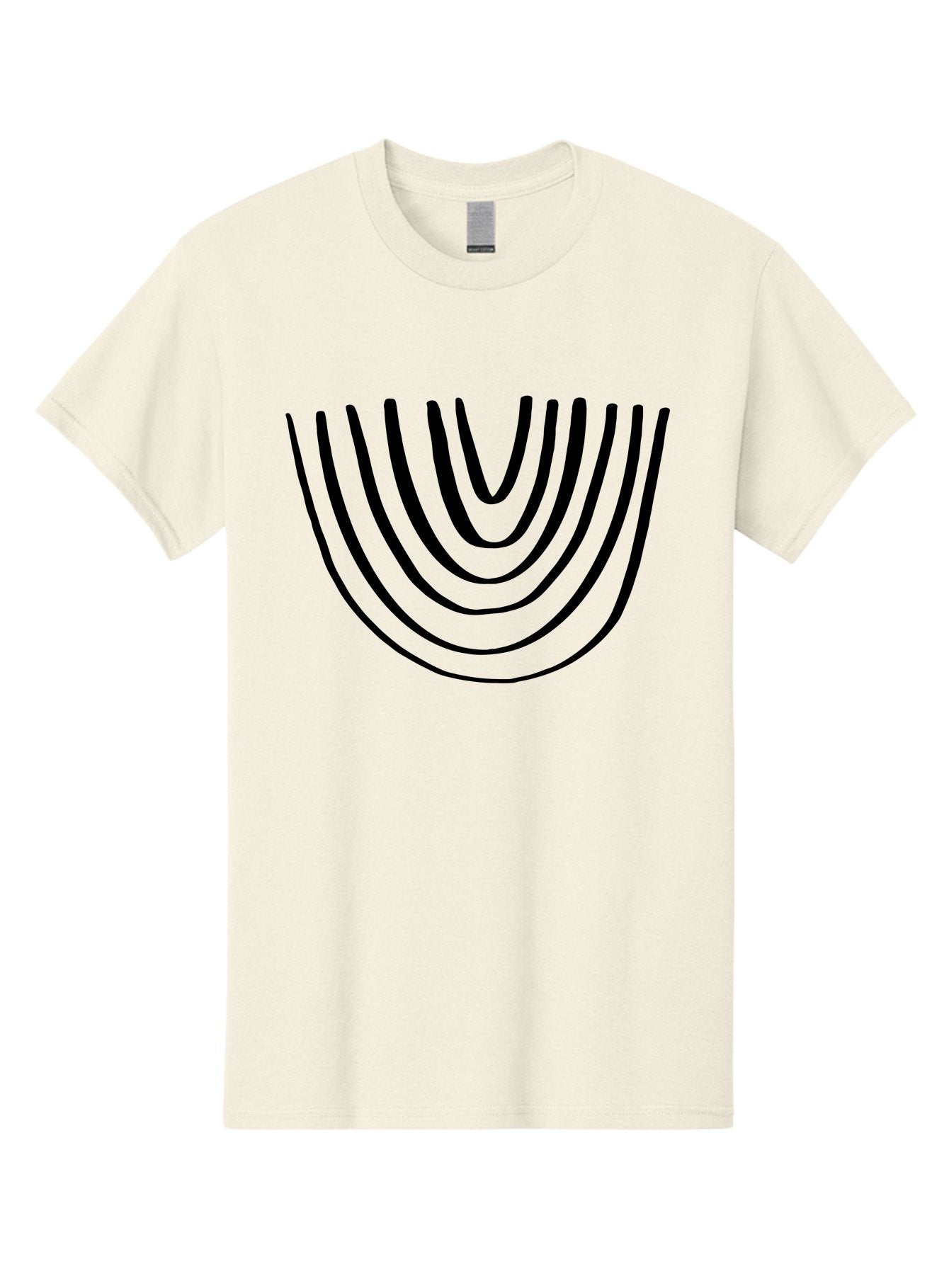 Stacked-Arches Men'S Graphic Tee, 100% Cotton, Comfortable Casual Summer Wear, Machine Washable, Black Arches, Curved Lines, Minimalist Design, Simple Shapes, Abstract Art, Geometric Pattern, Bold Graphics -  Aaa491 21