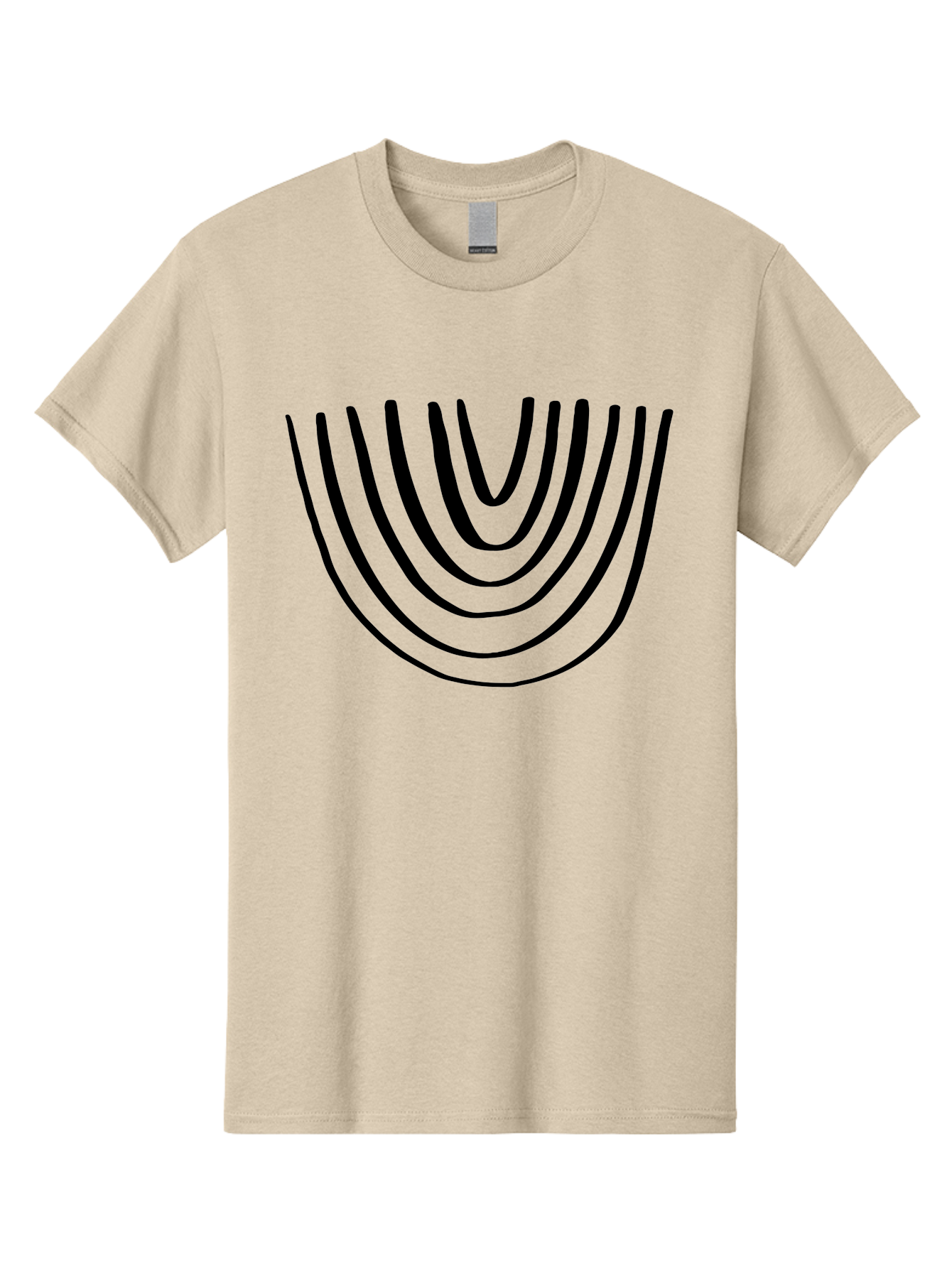 Stacked-Arches Men'S Graphic Tee, 100% Cotton, Comfortable Casual Summer Wear, Machine Washable, Black Arches, Curved Lines, Minimalist Design, Simple Shapes, Abstract Art, Geometric Pattern, Bold Graphics -  Aaa491 27
